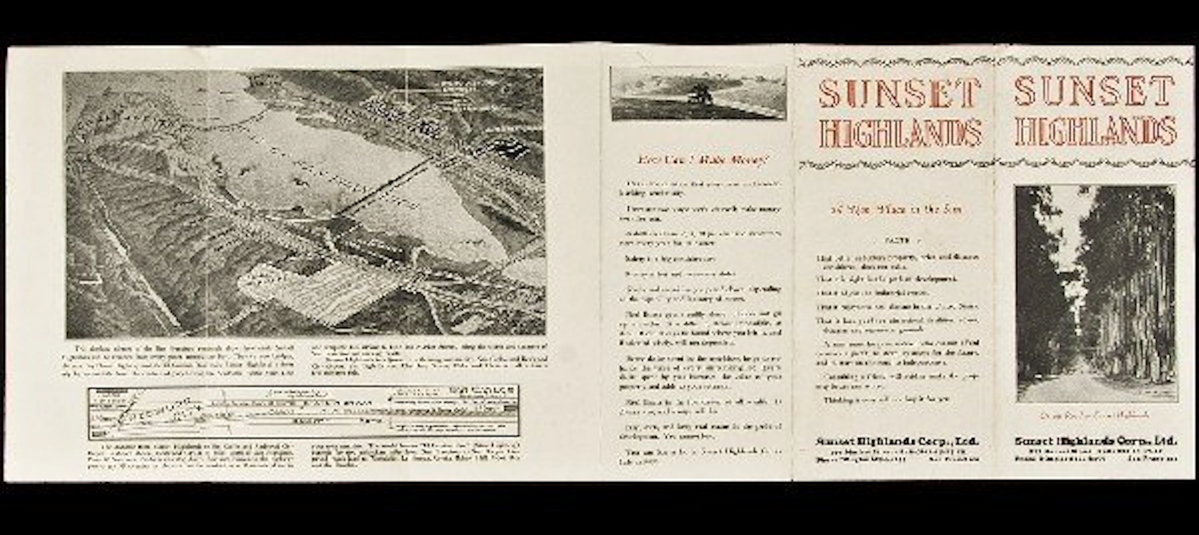224: brochure for land at Sunset Highlands, CA c.1902