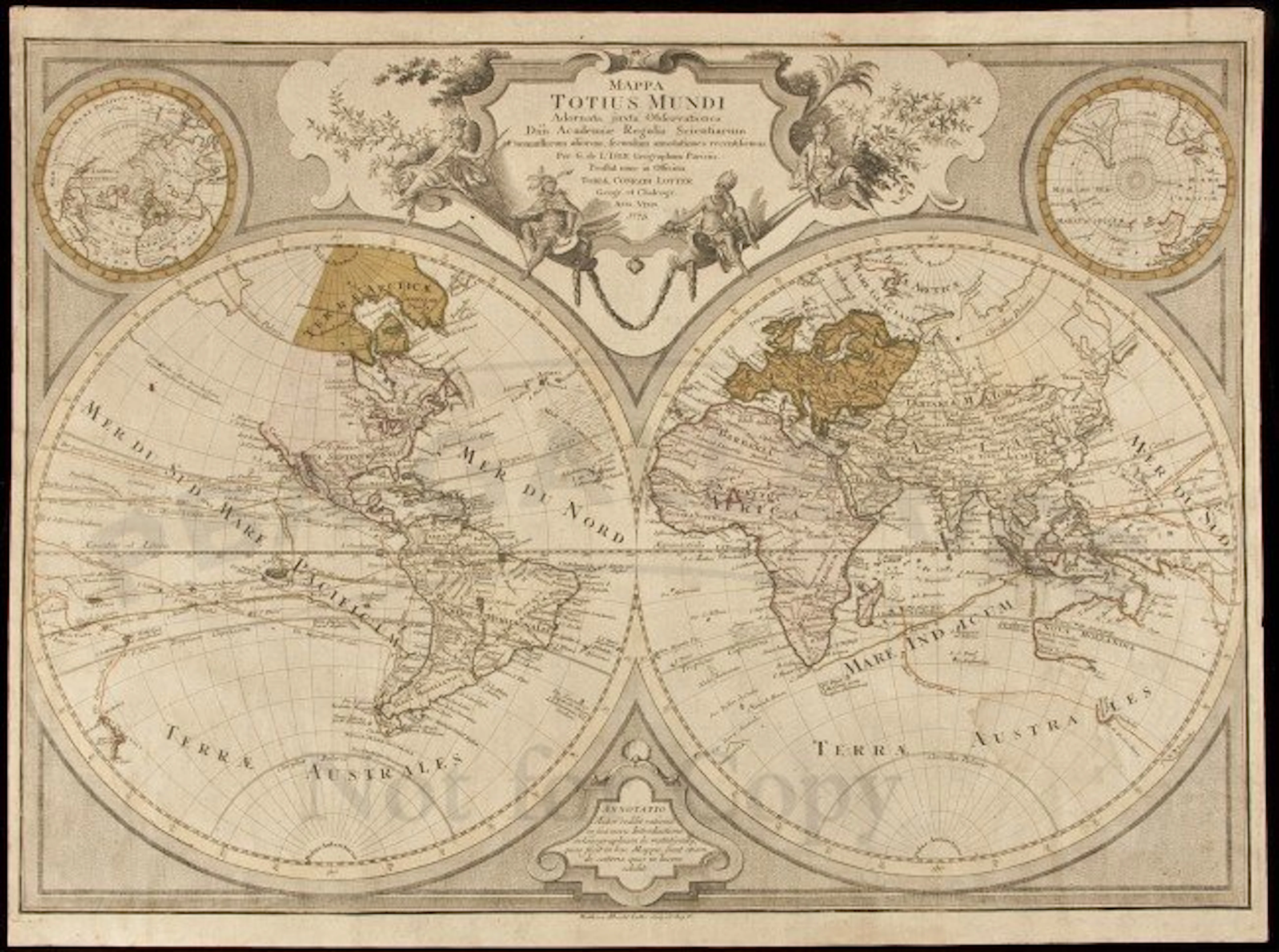 443: Lotter map of the World 1775