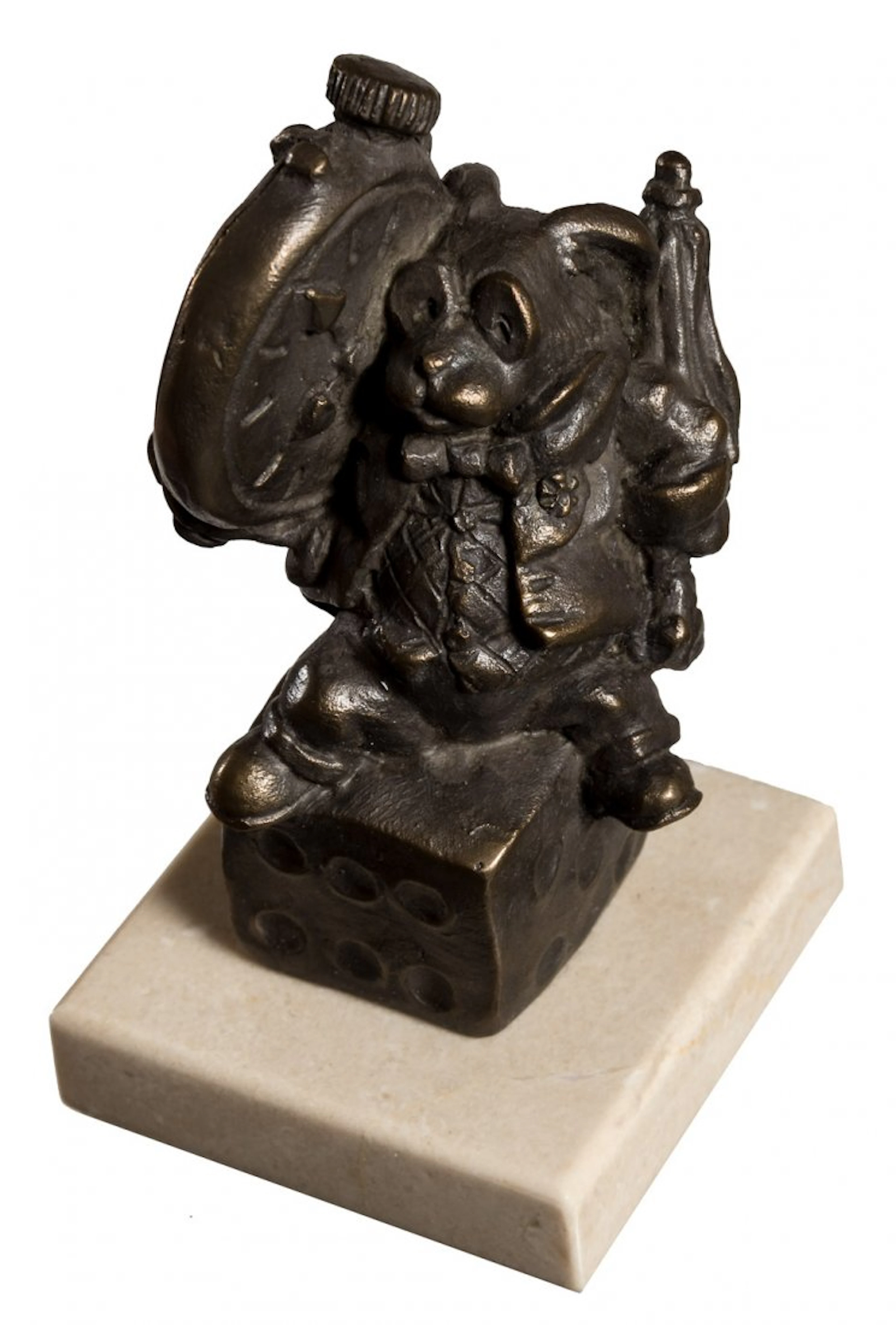 White Rabbit bronze sculpture by Ralph Massey 3½"