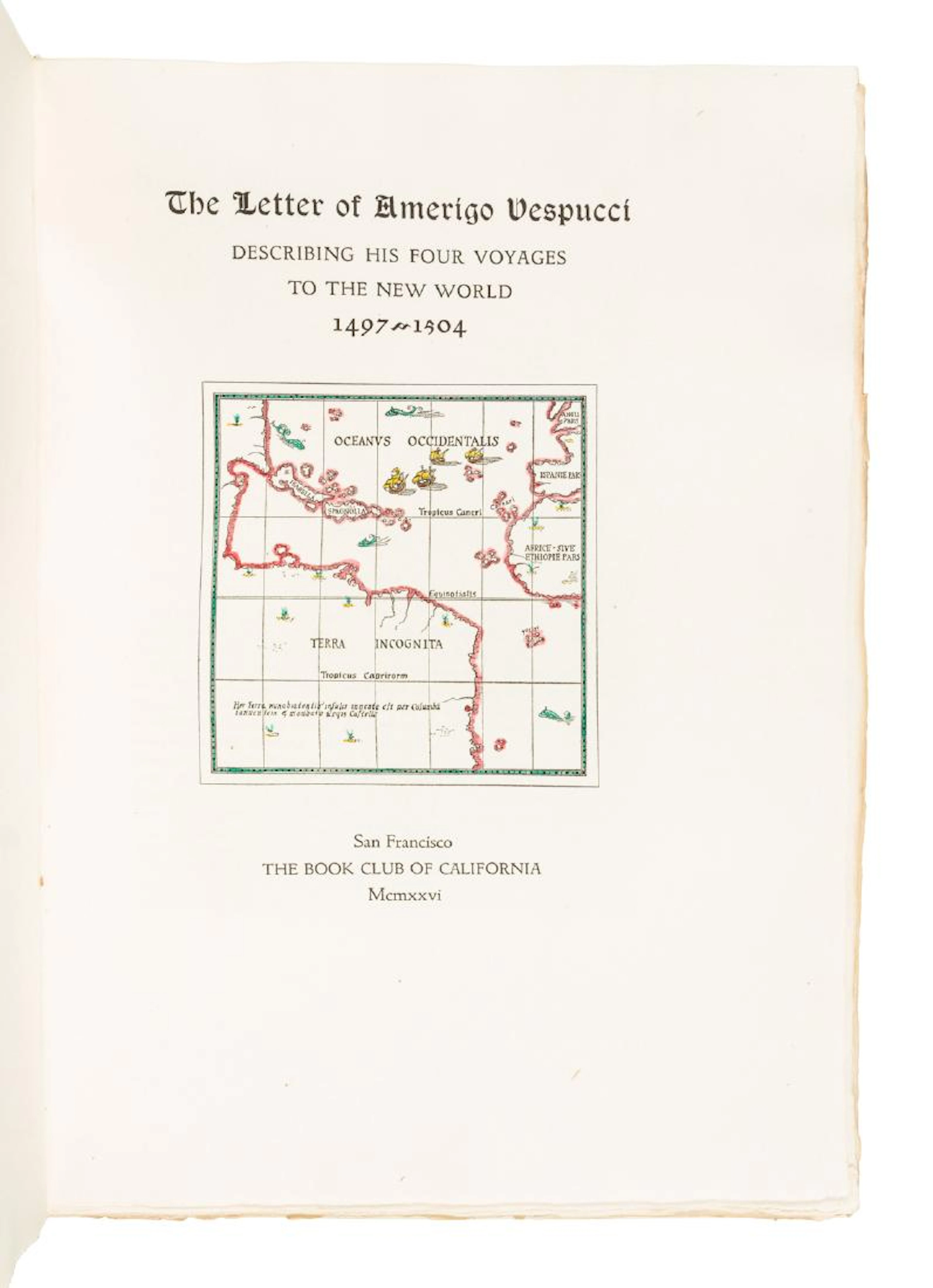 Grabhorn Press The Letter of Amerigo Vespucci