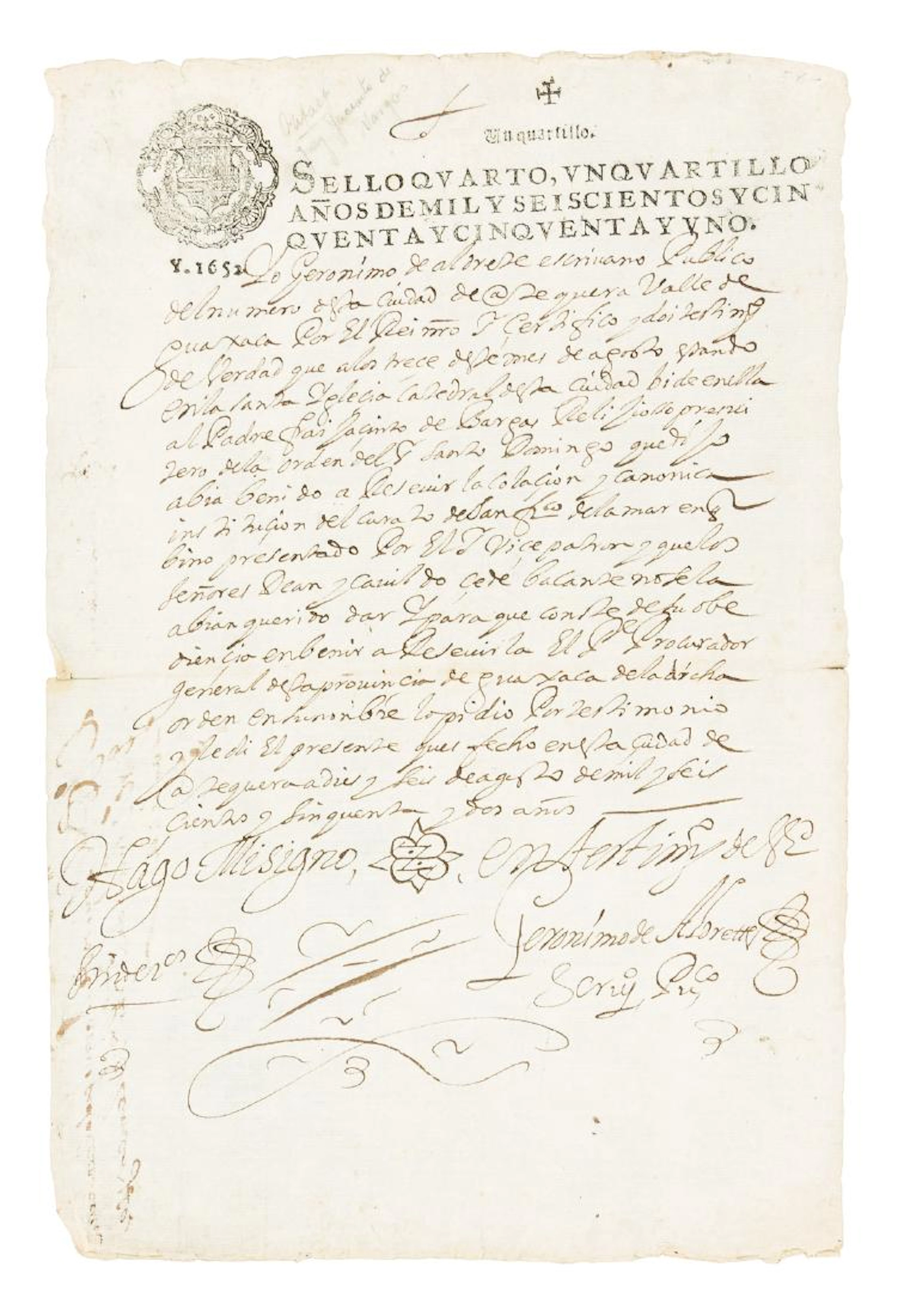 Priest denied his parish in Oaxaca, Mexico, 1652