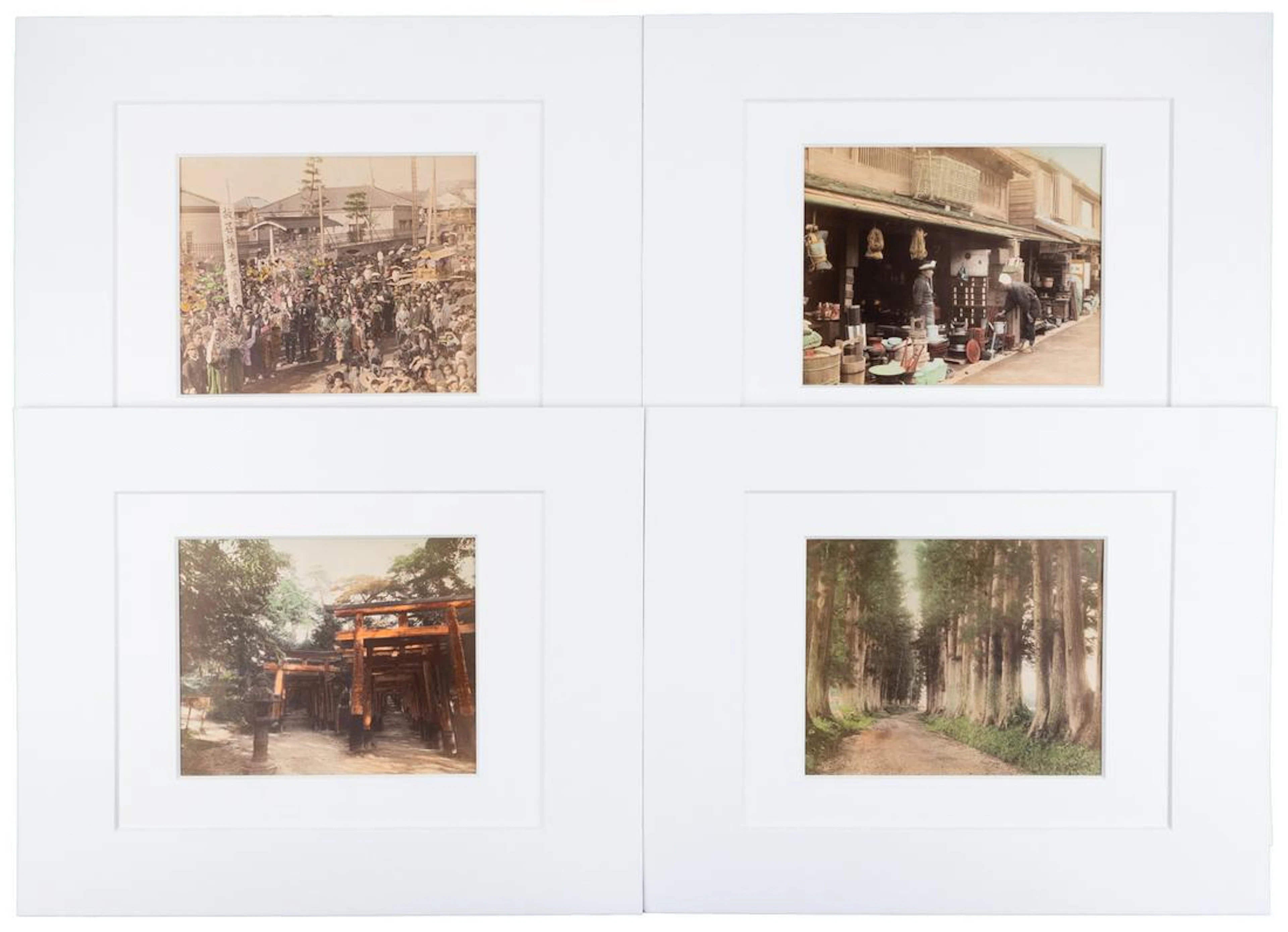 Four hand-colored albumen photos by Kusakabe
