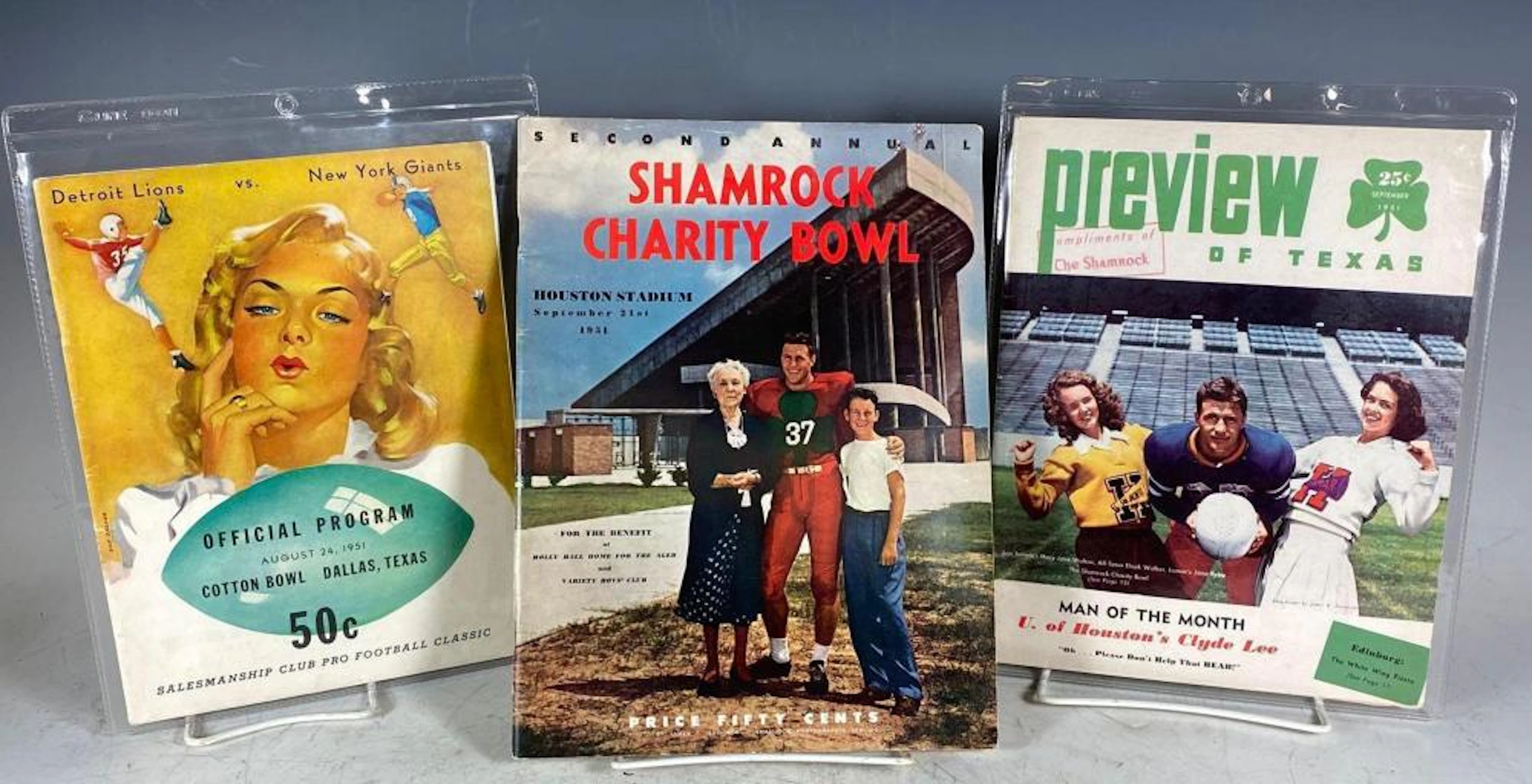 Rare 1951 Shamrock Charity Bowl Program + more