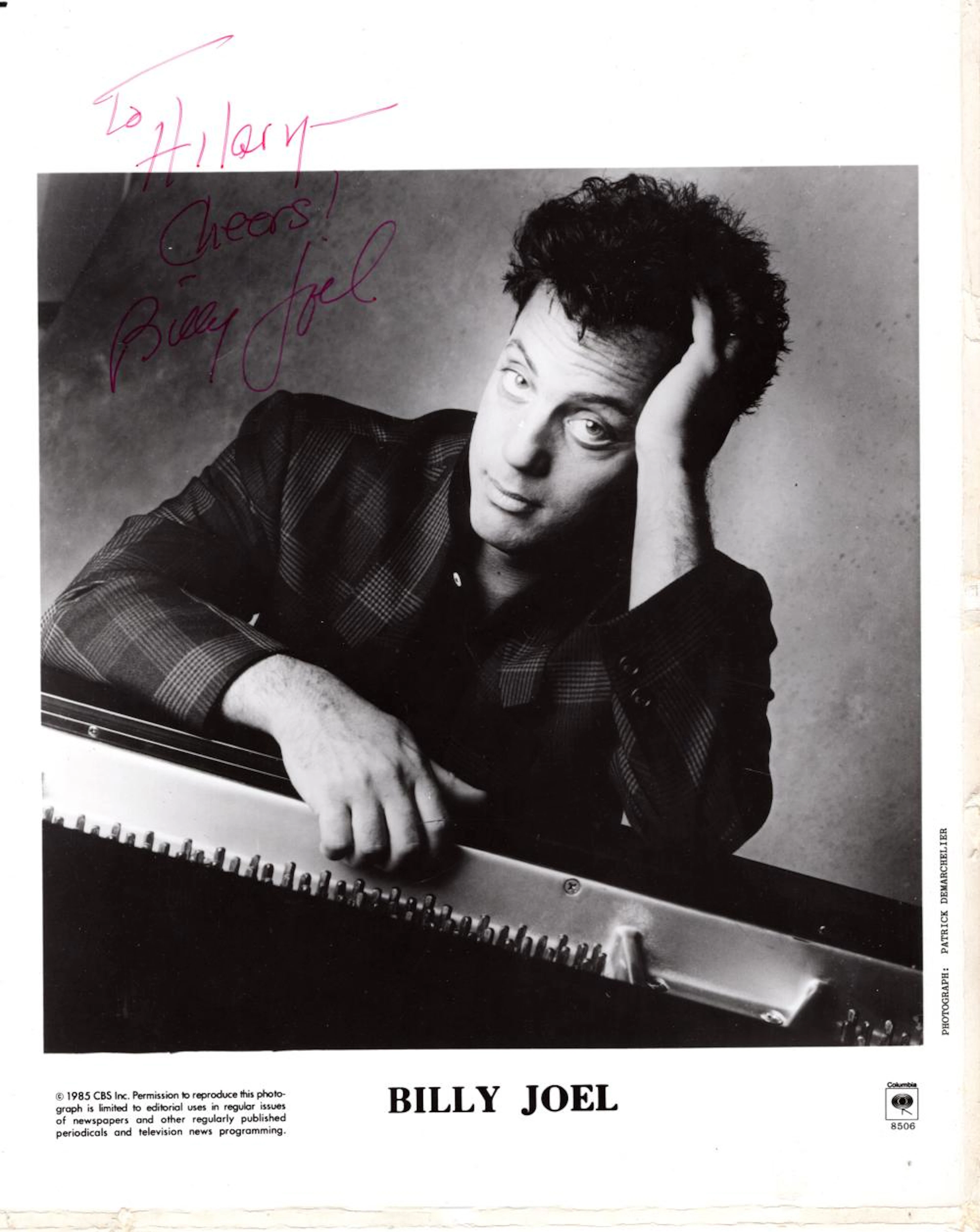 Bill Joel signed photo, 1980s