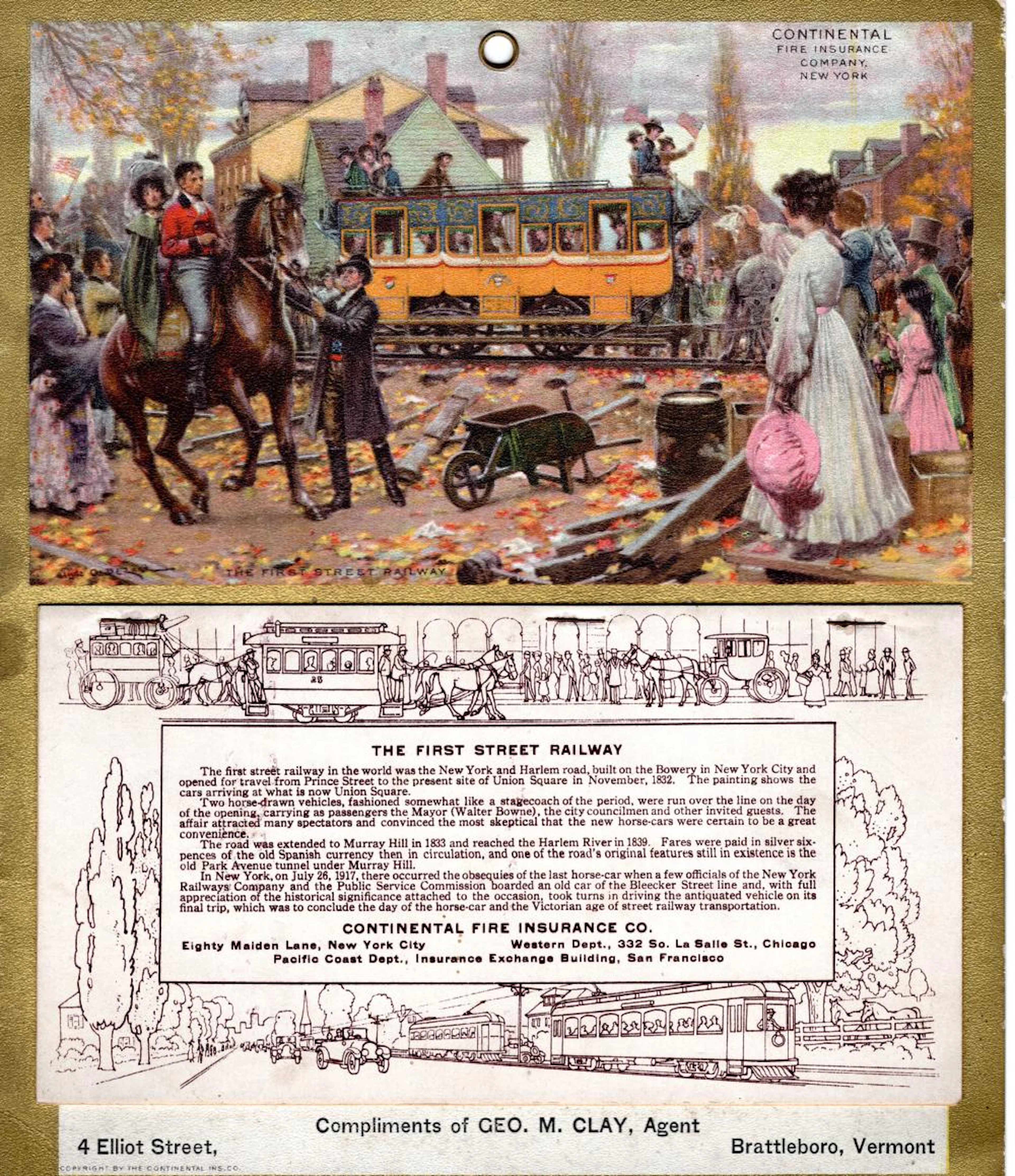 Advertising calendar, First Street Railway, 1919
