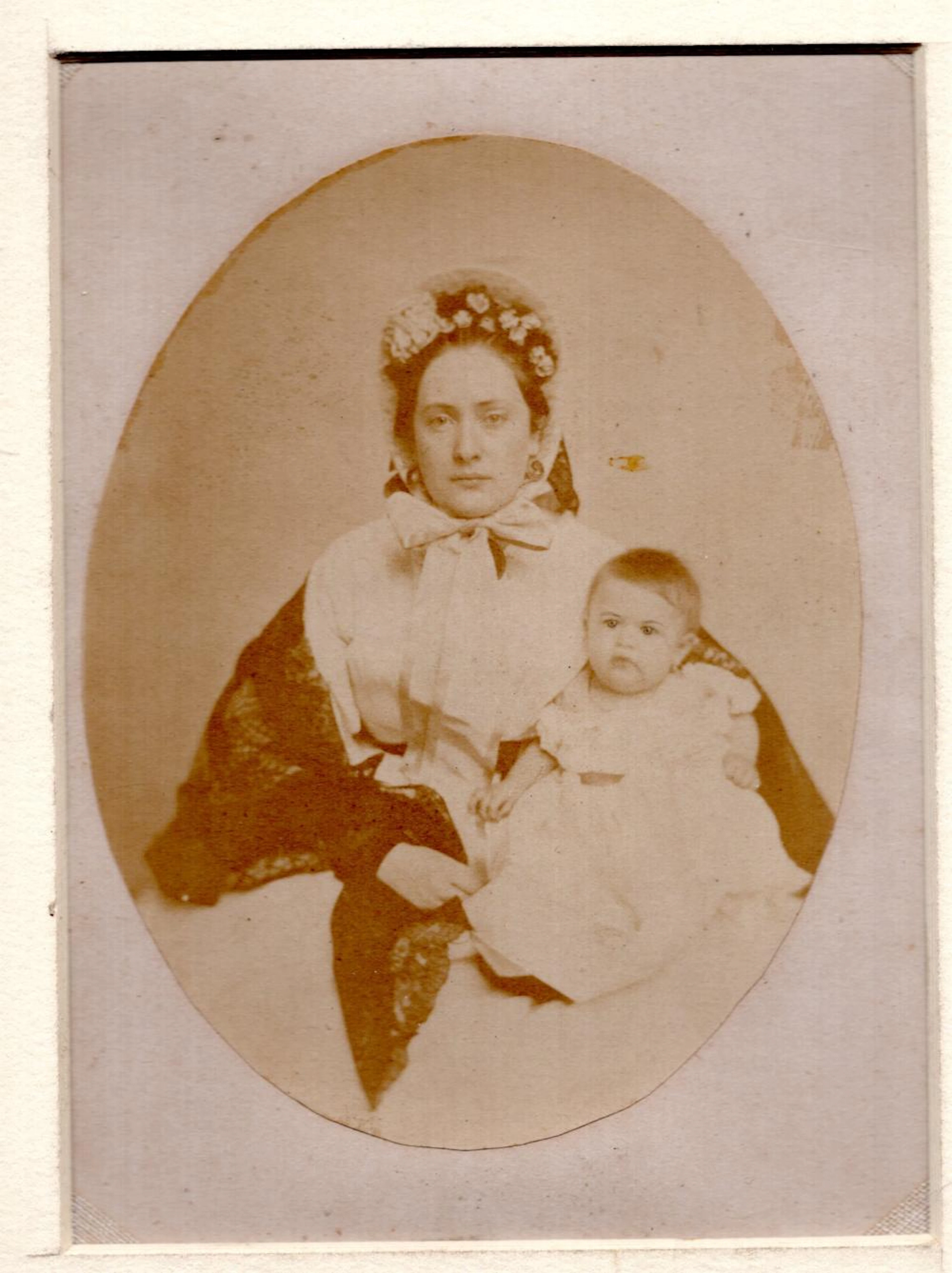 Salt print of a woman and child, 1860s