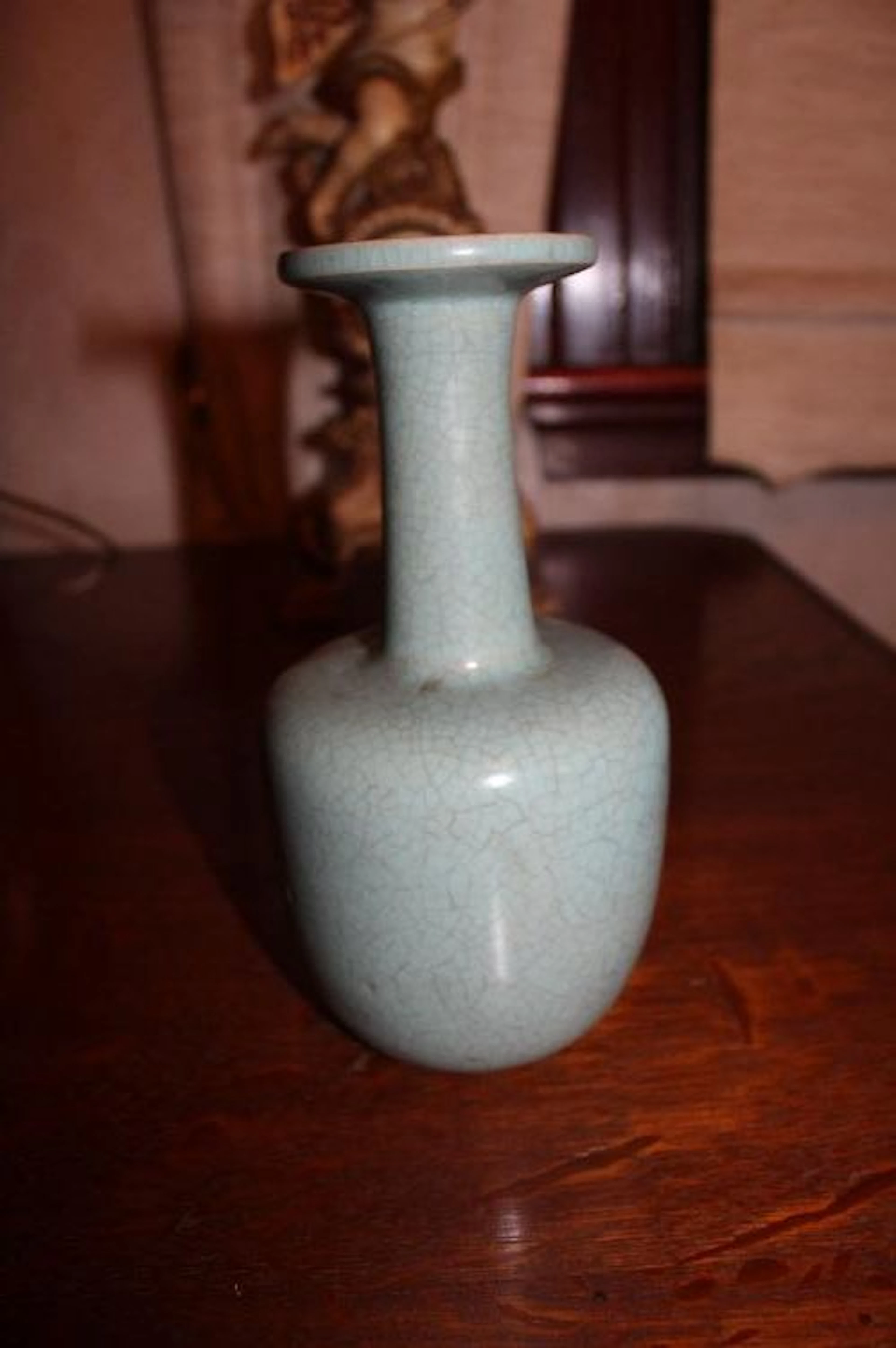 Ru glazed Song Dynasty mallet shaped vase