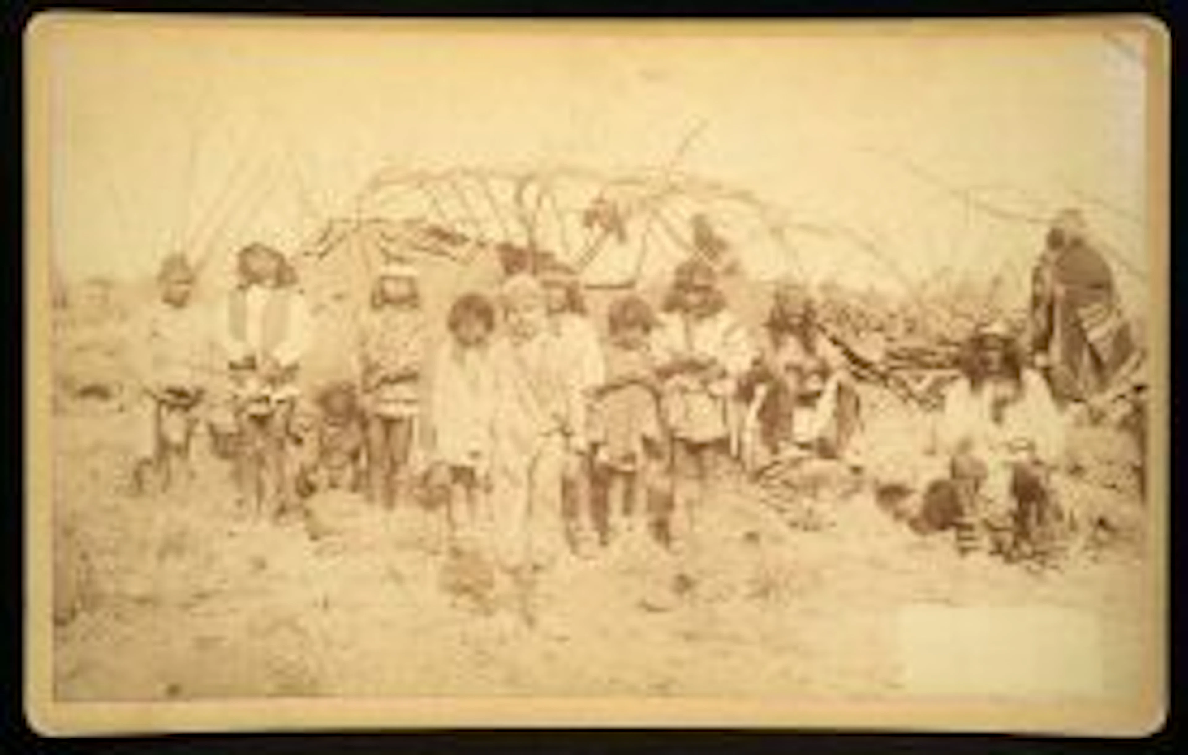 Imperial Cabinet Card Photograph of a Captive White Boy in Geronimo's Camp