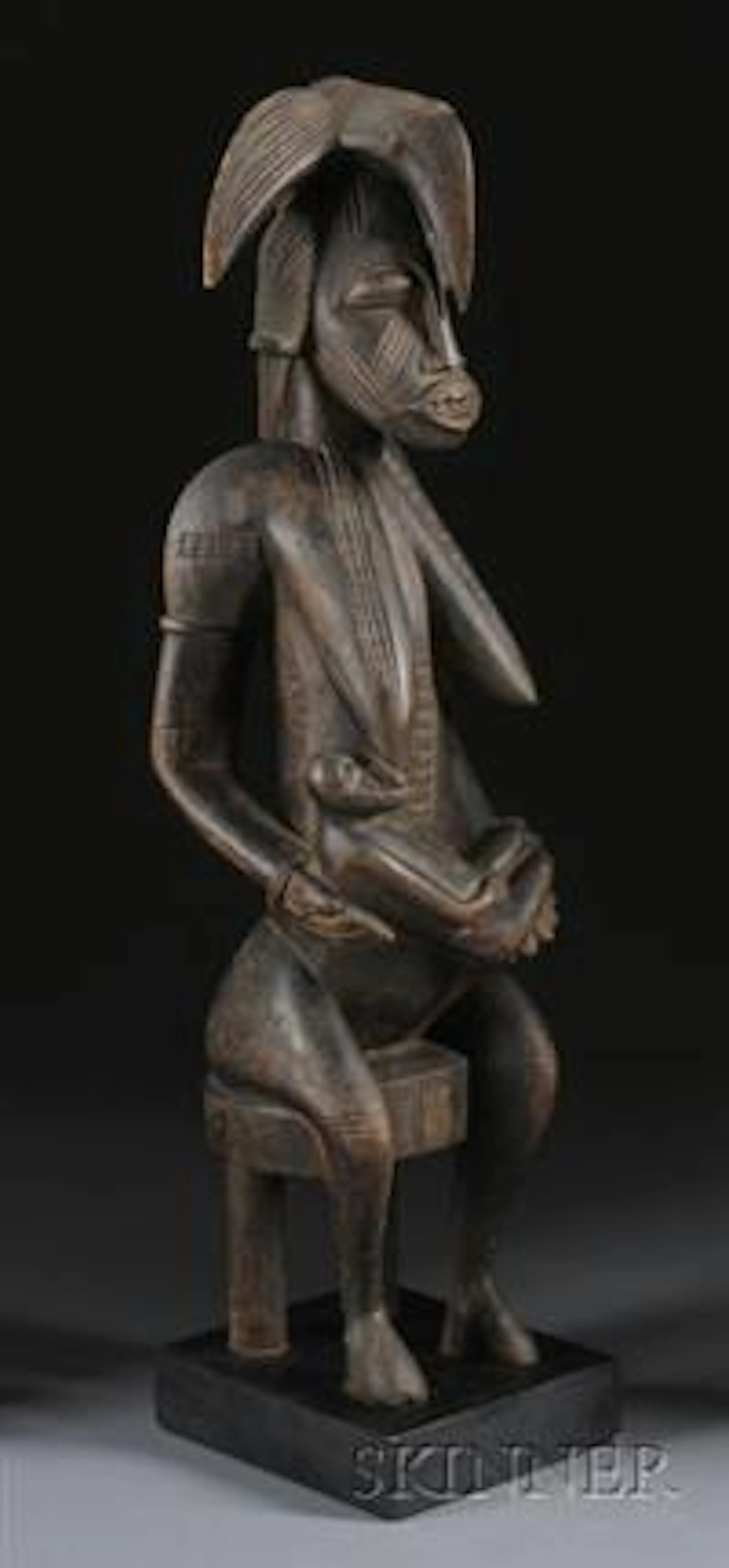 African Carved Wood Maternity Figure