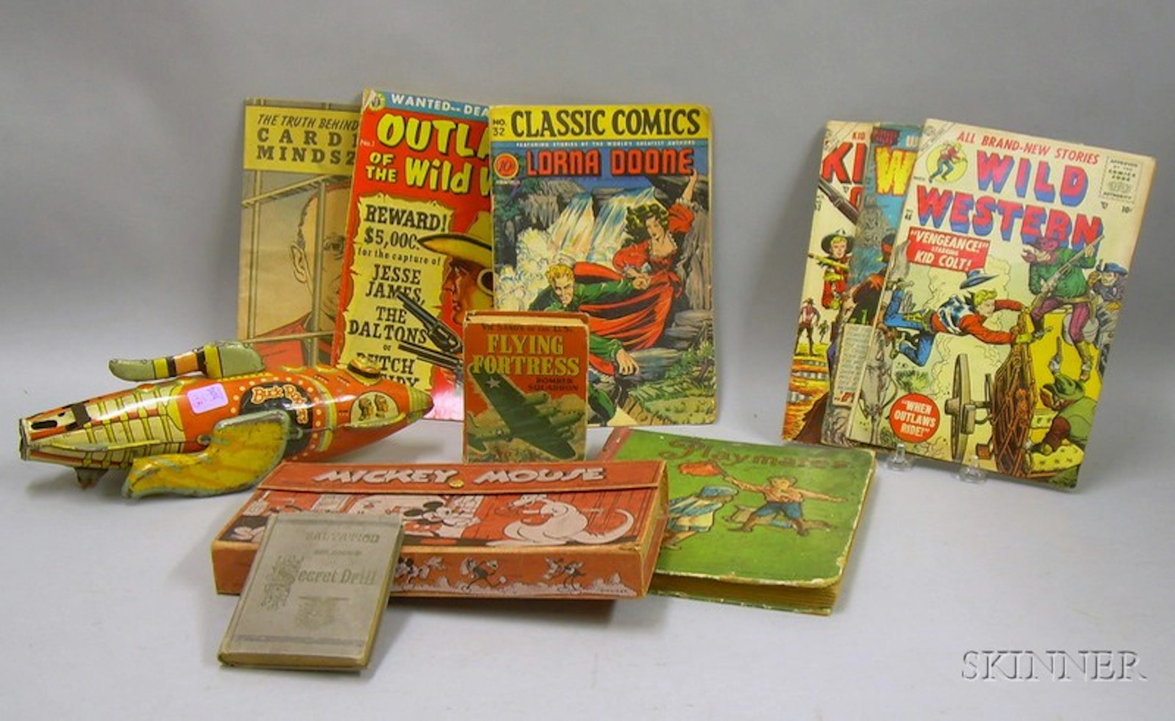 Group of Children's Toys, Comic Books, and Books