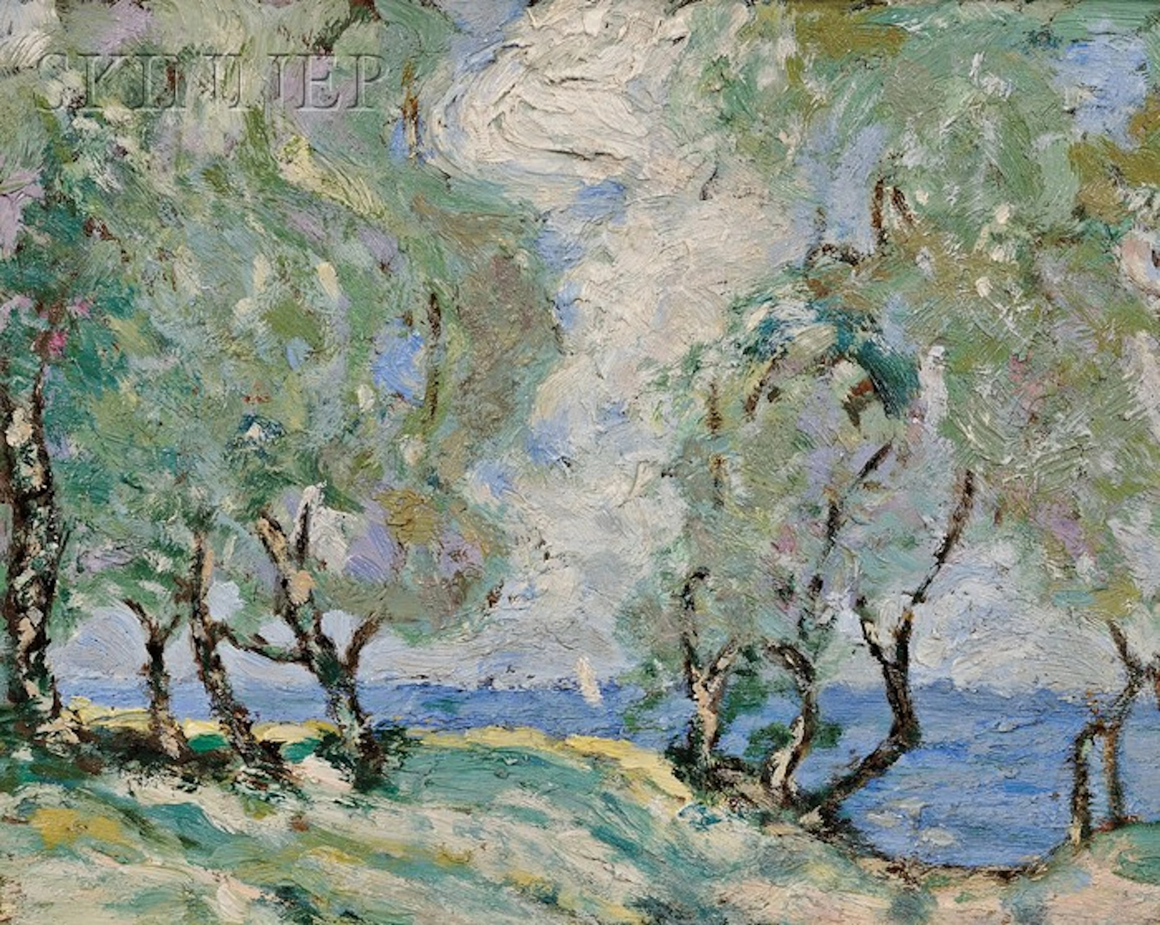 Coastal View with Trees