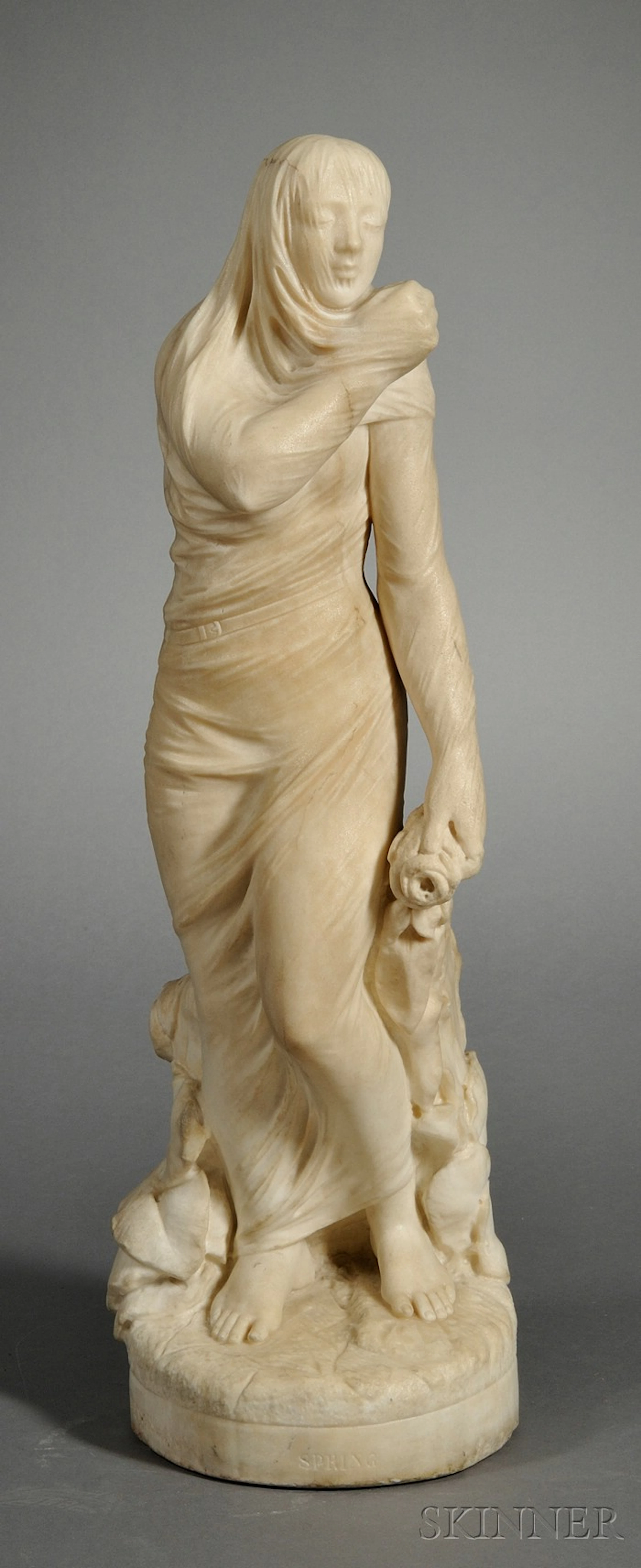 Large Marble Figure of an Allegorical Maiden, Spring