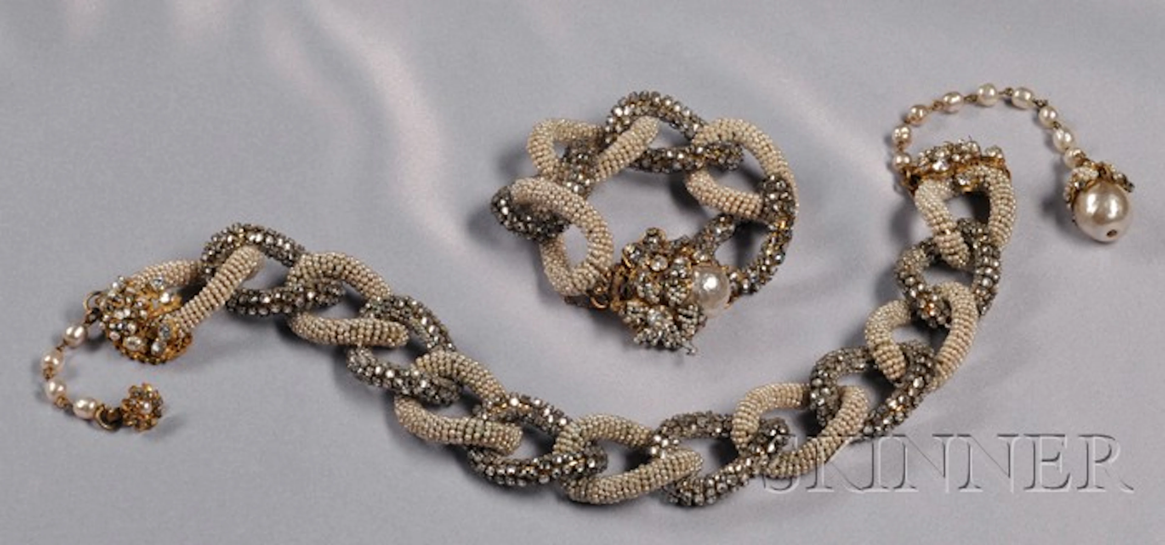 Vintage Collar and Bracelet, Miriam Haskell