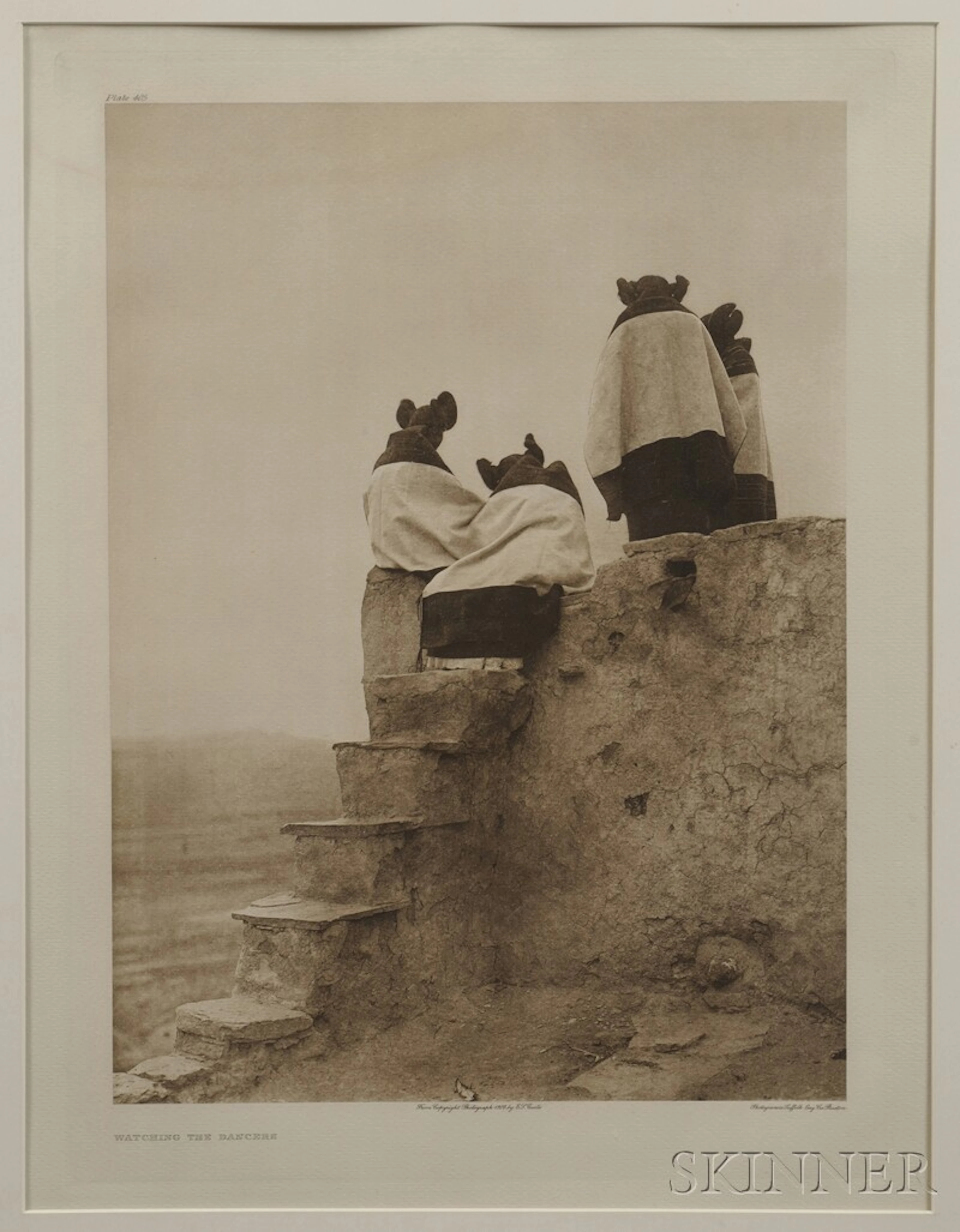 Edward S. Curtis Framed Photogravure Watching The Dancers