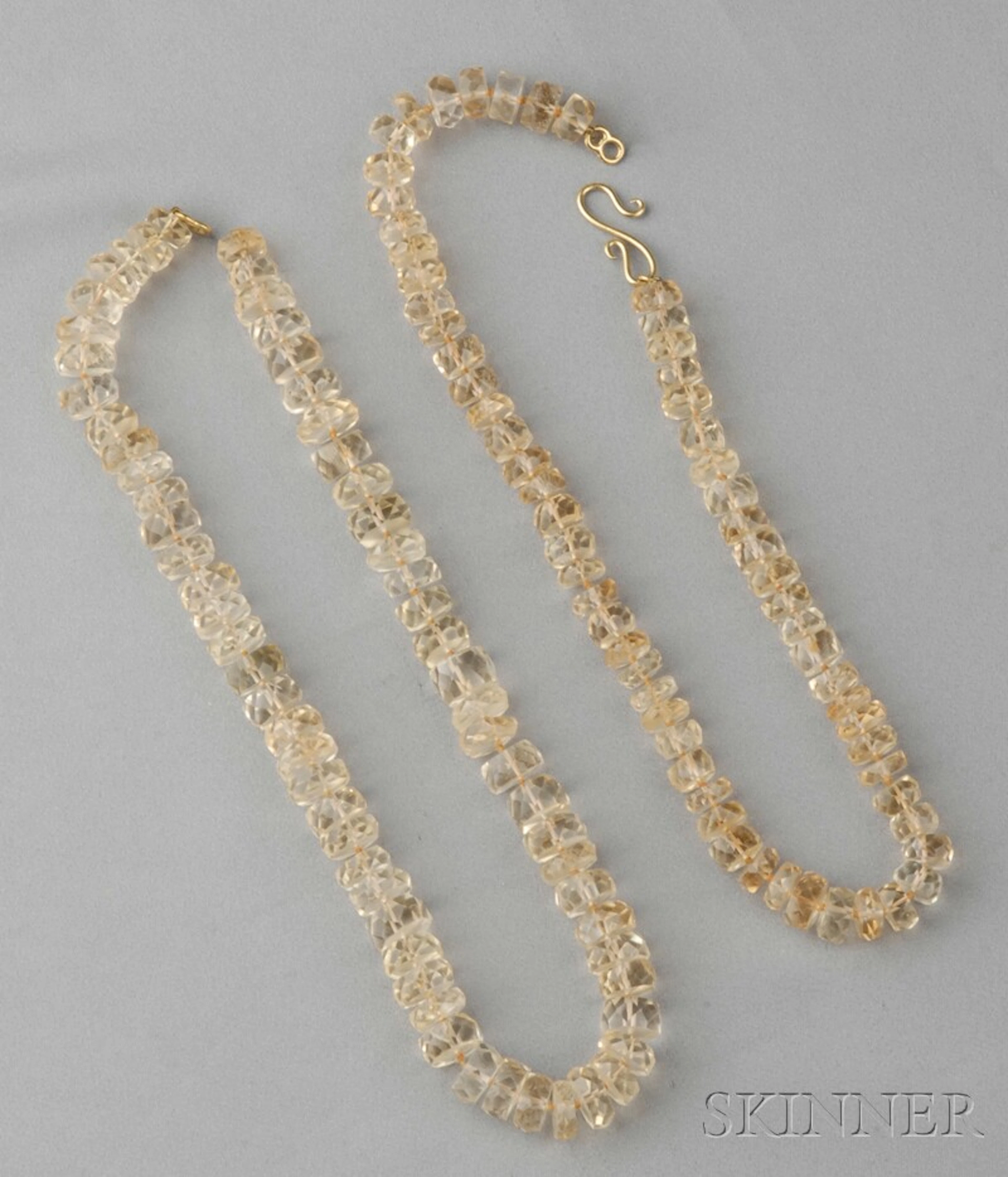 Two Citrine Bead Necklaces