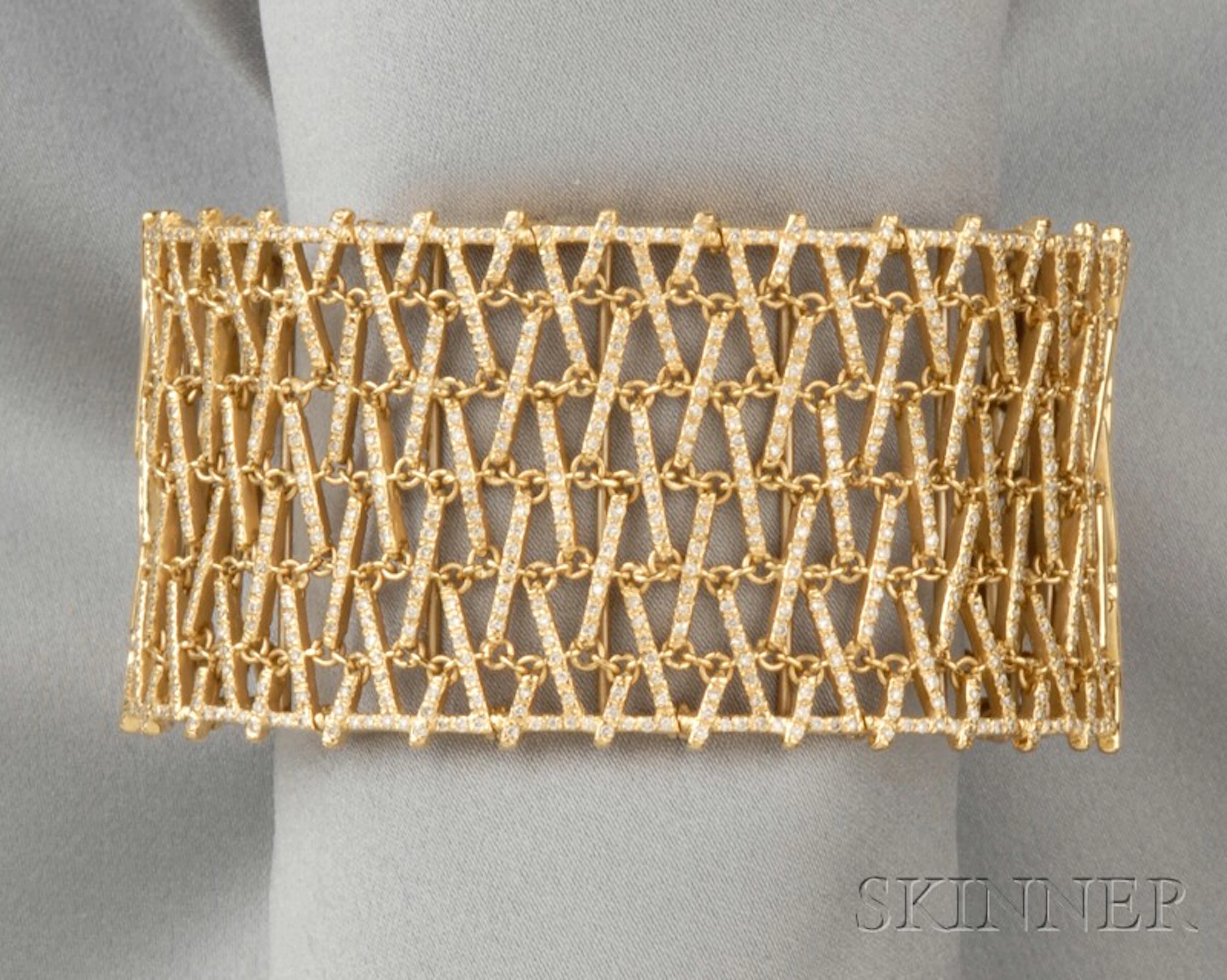 18kt Gold and Diamond Cuff Bracelet