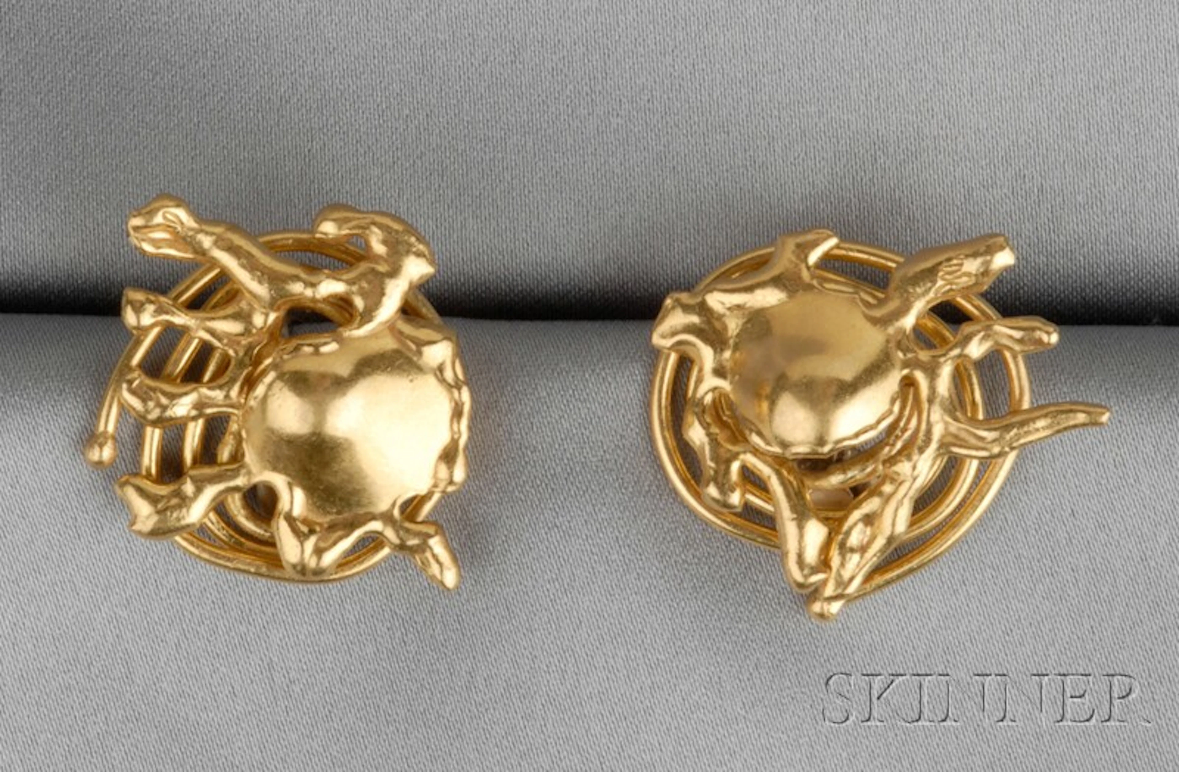 22kt Gold Earclips, Jean Mahie