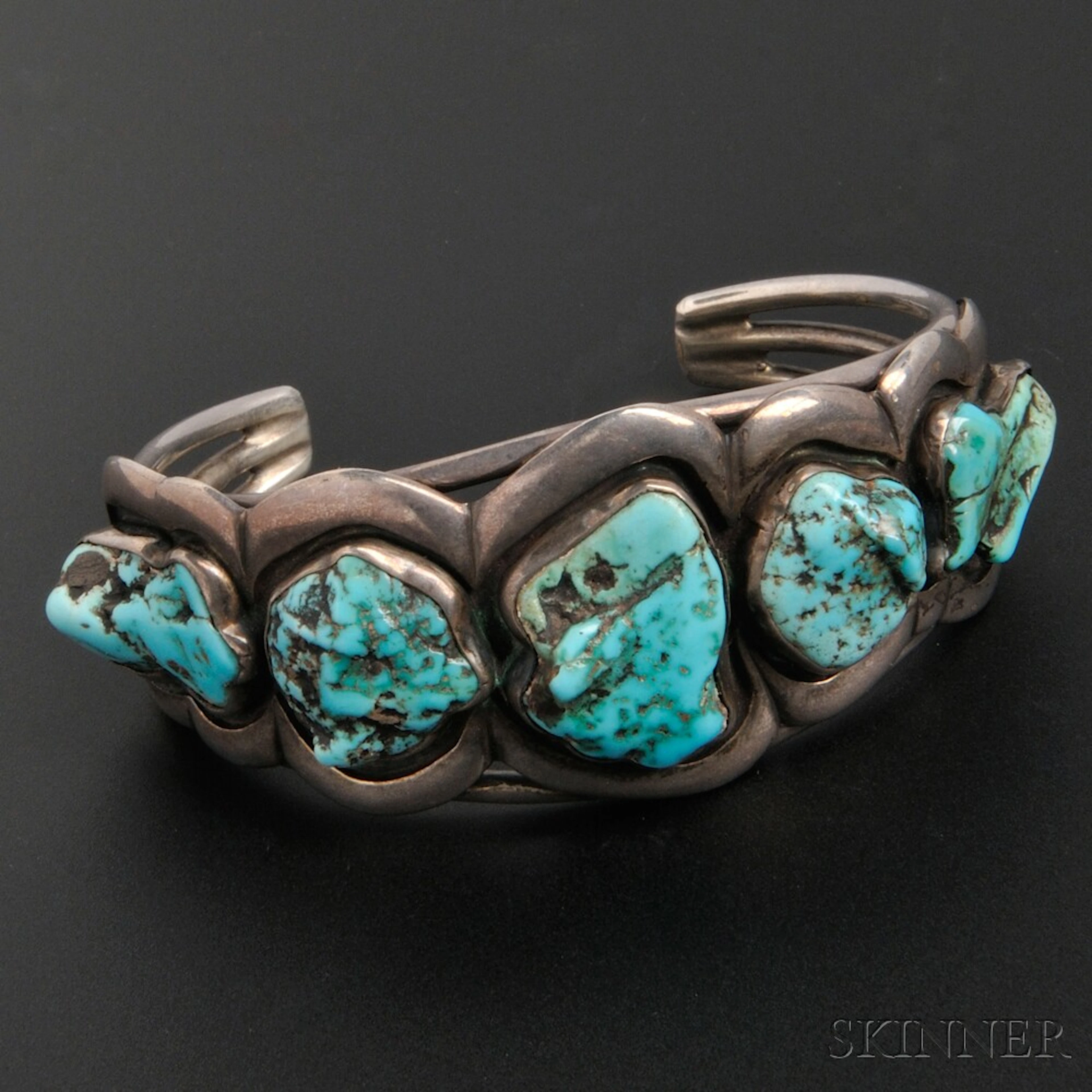 Navajo Silver and Stone Bracelet