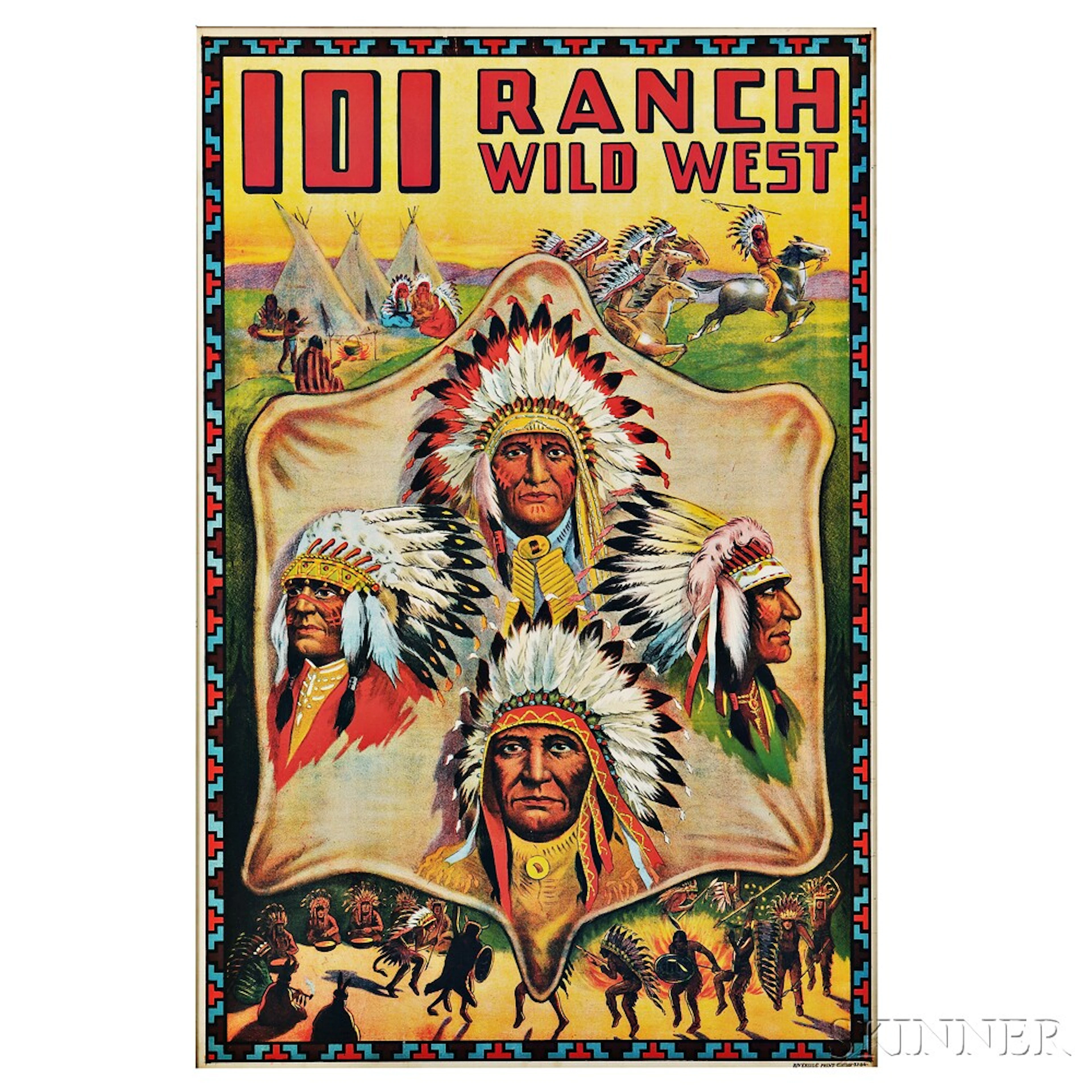 Framed 101 Ranch Wild West Poster