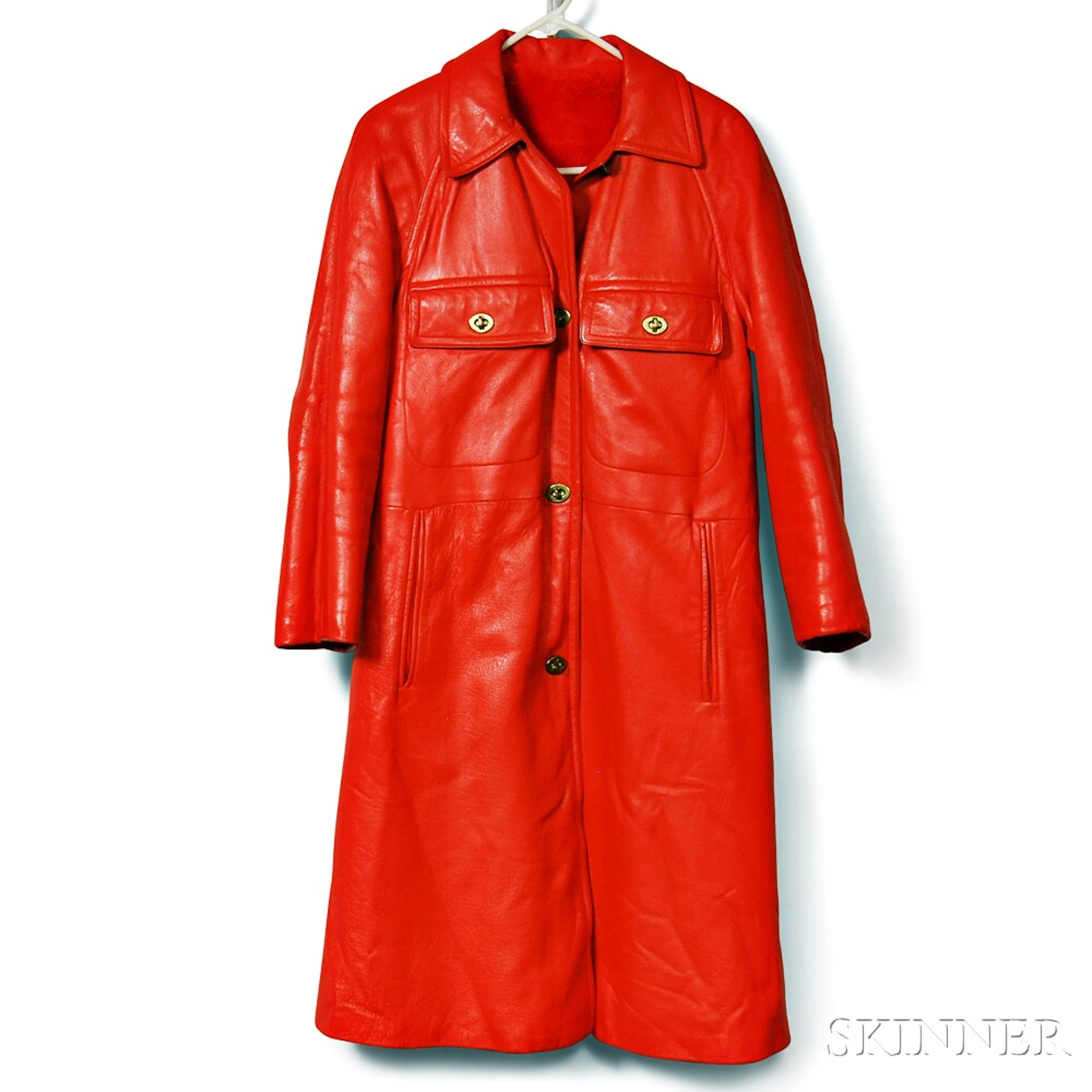 Bonnie Cashin Sills Orange Leather Coat