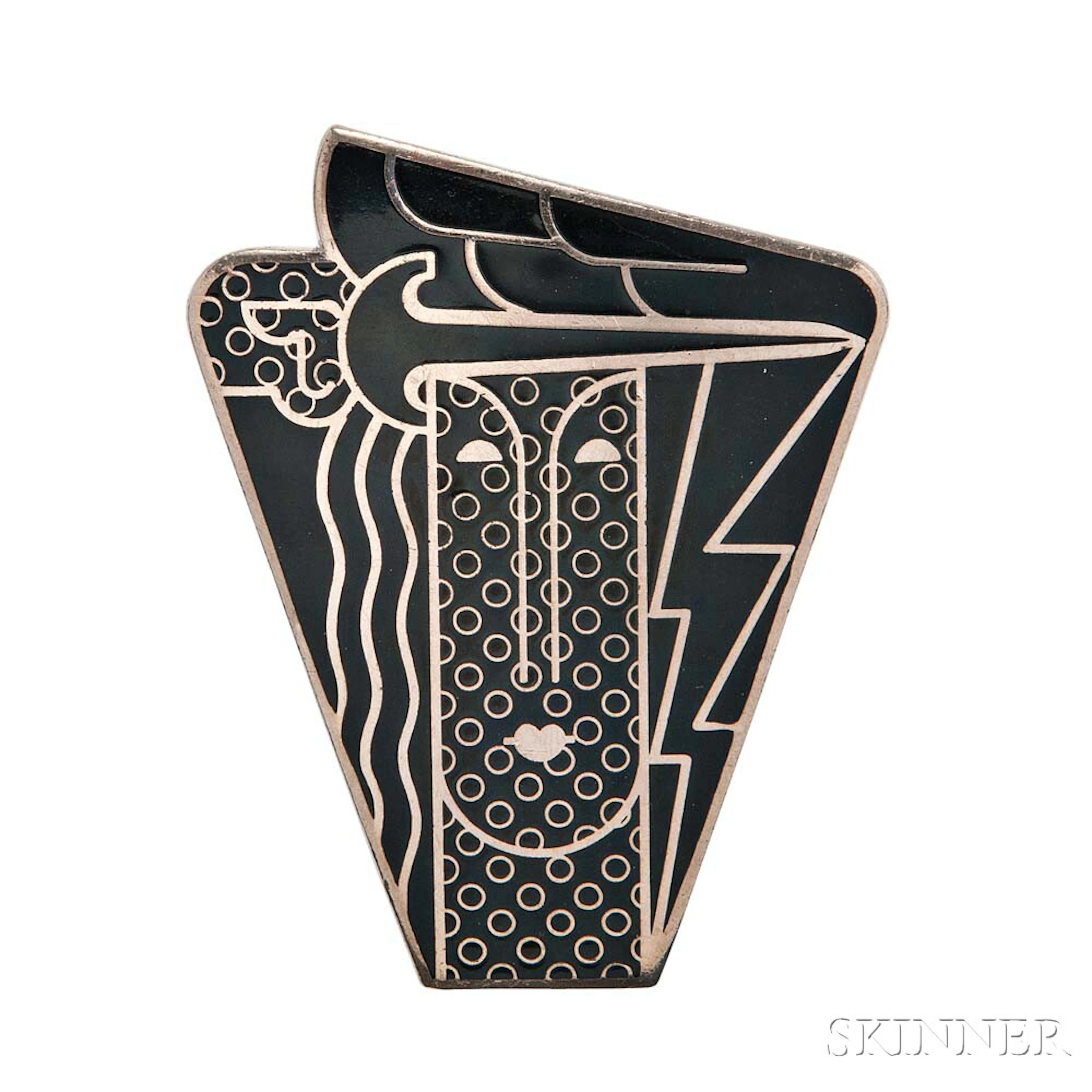 Artist-designed Pop Art "Modern Head" Pendant/Brooch, Roy Lichtenstein
