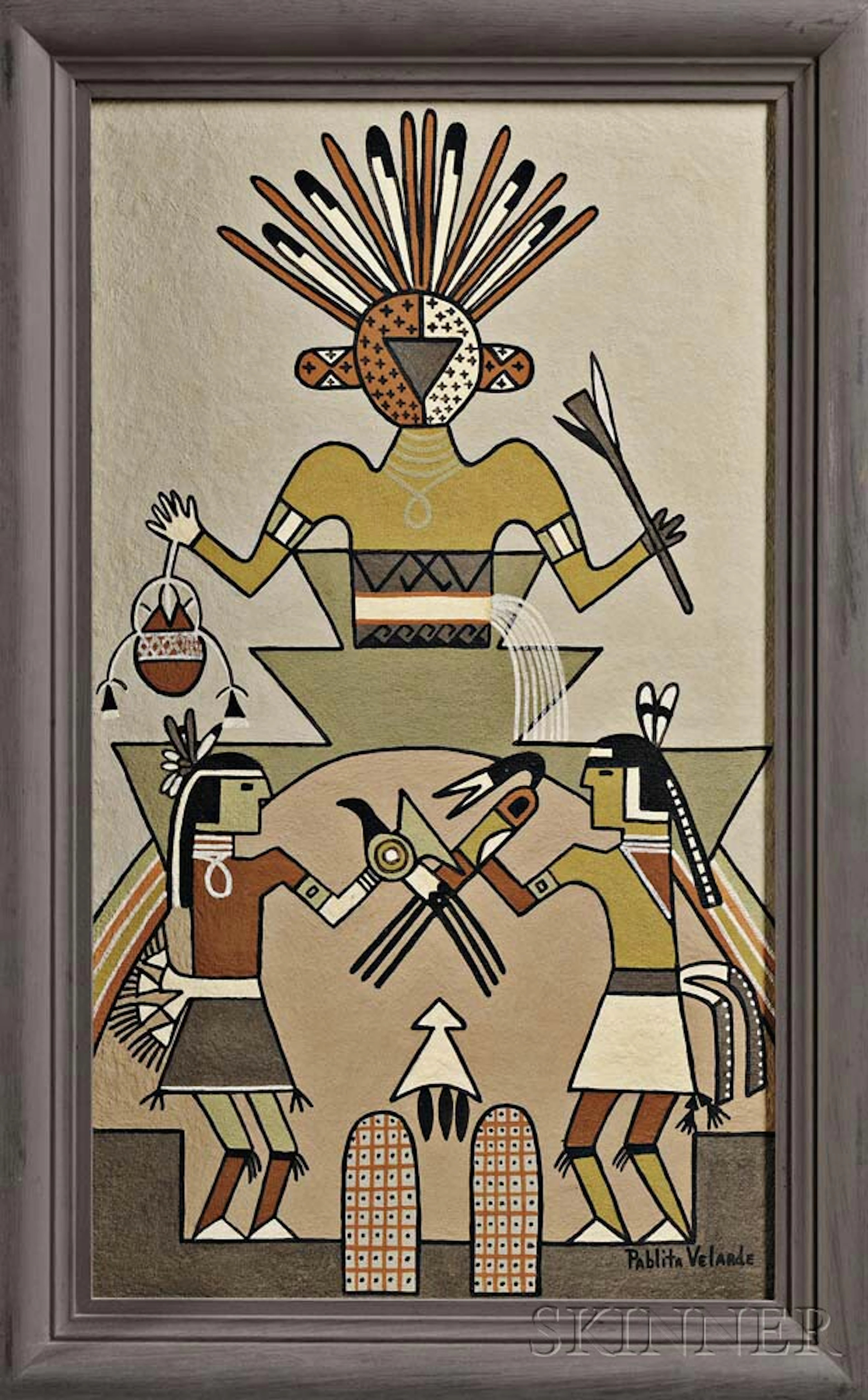 Framed Painting by Pablita Velarde (1918-2006)