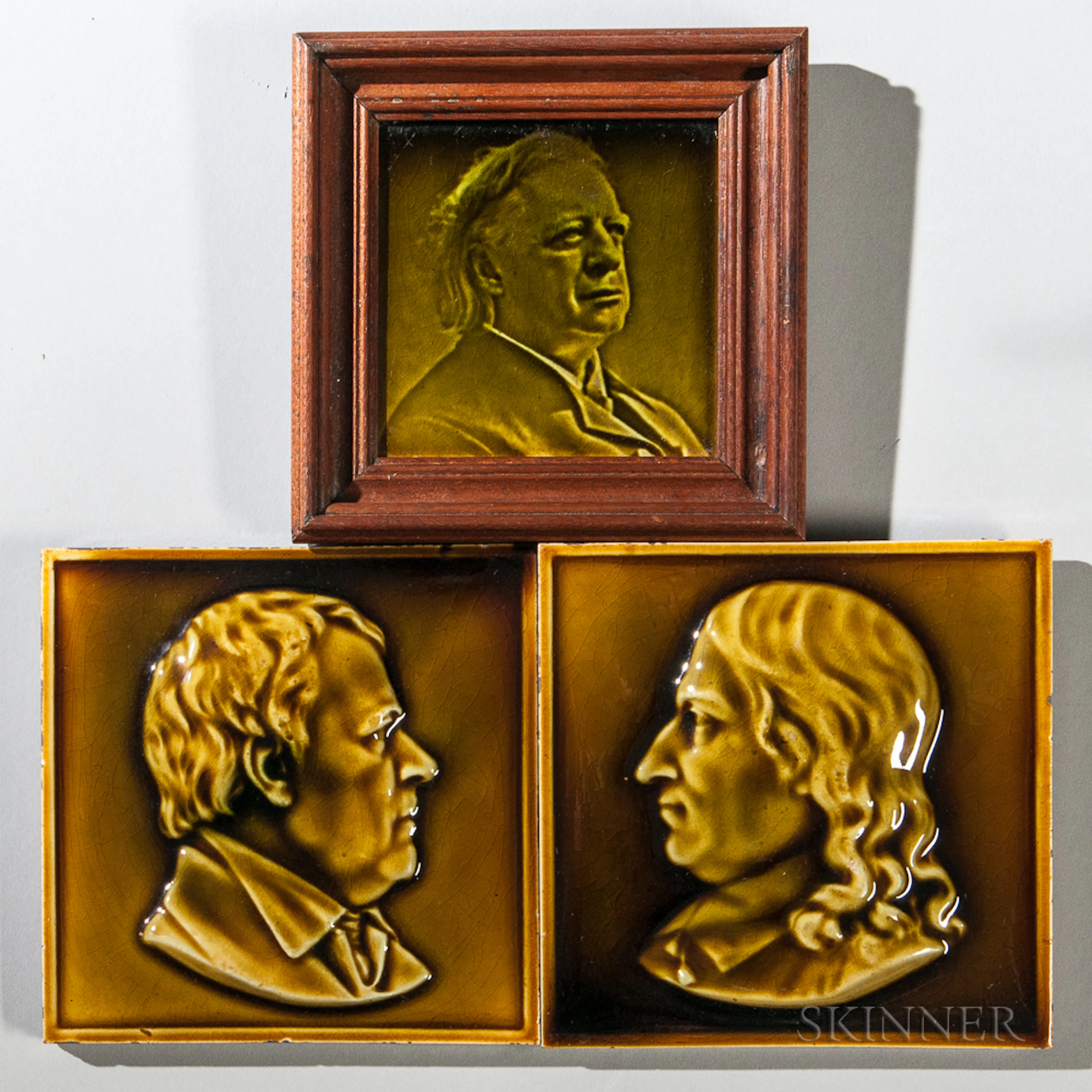 Three International Tile and Trim Art Pottery Tiles