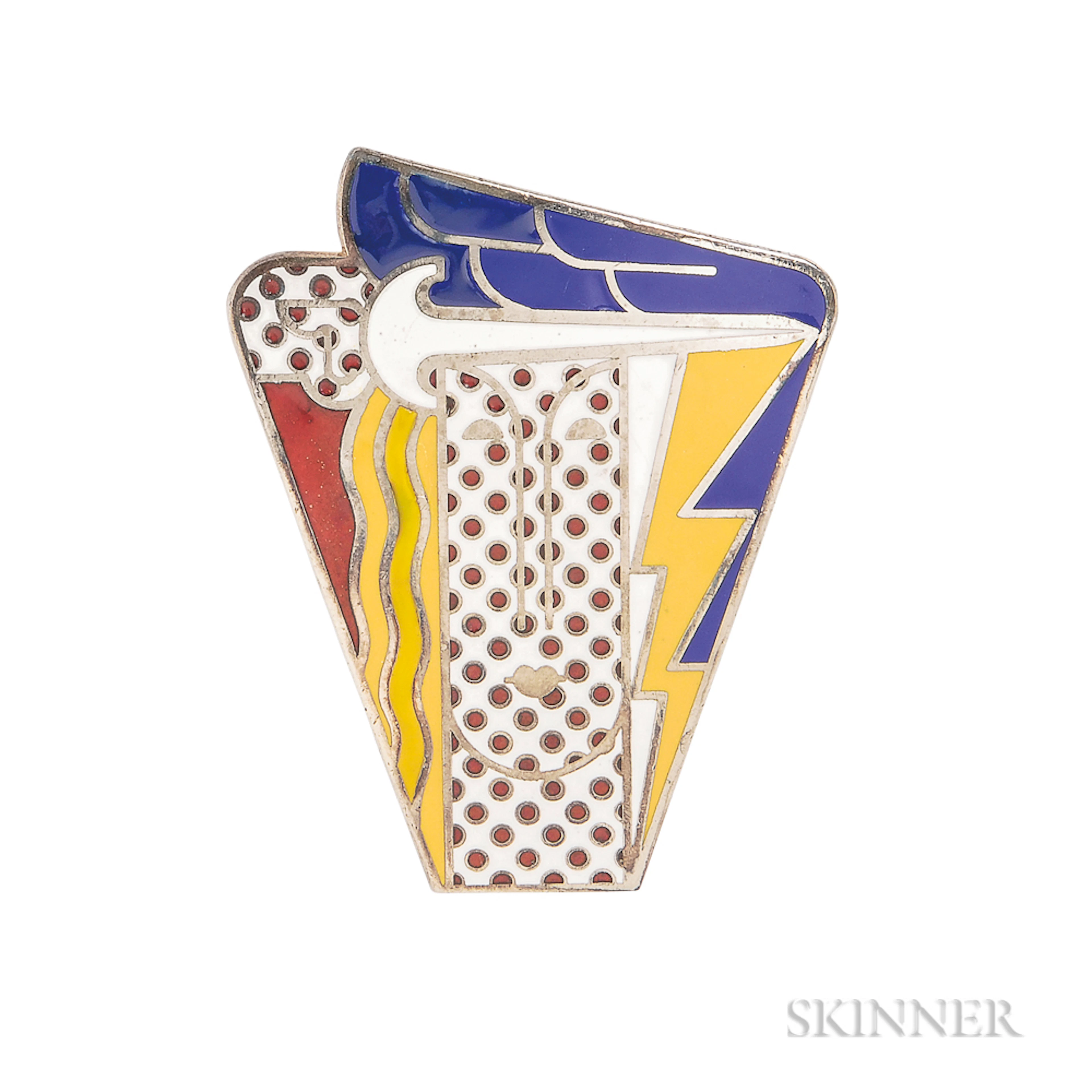 Artist-designed Pop Art "Modern Head" Pendant/Brooch, Roy Lichtenstein