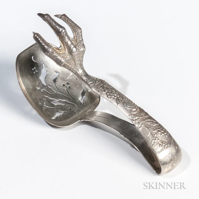 Tiffany & Co. "Vine" Pattern Sterling Silver Ice Tongs