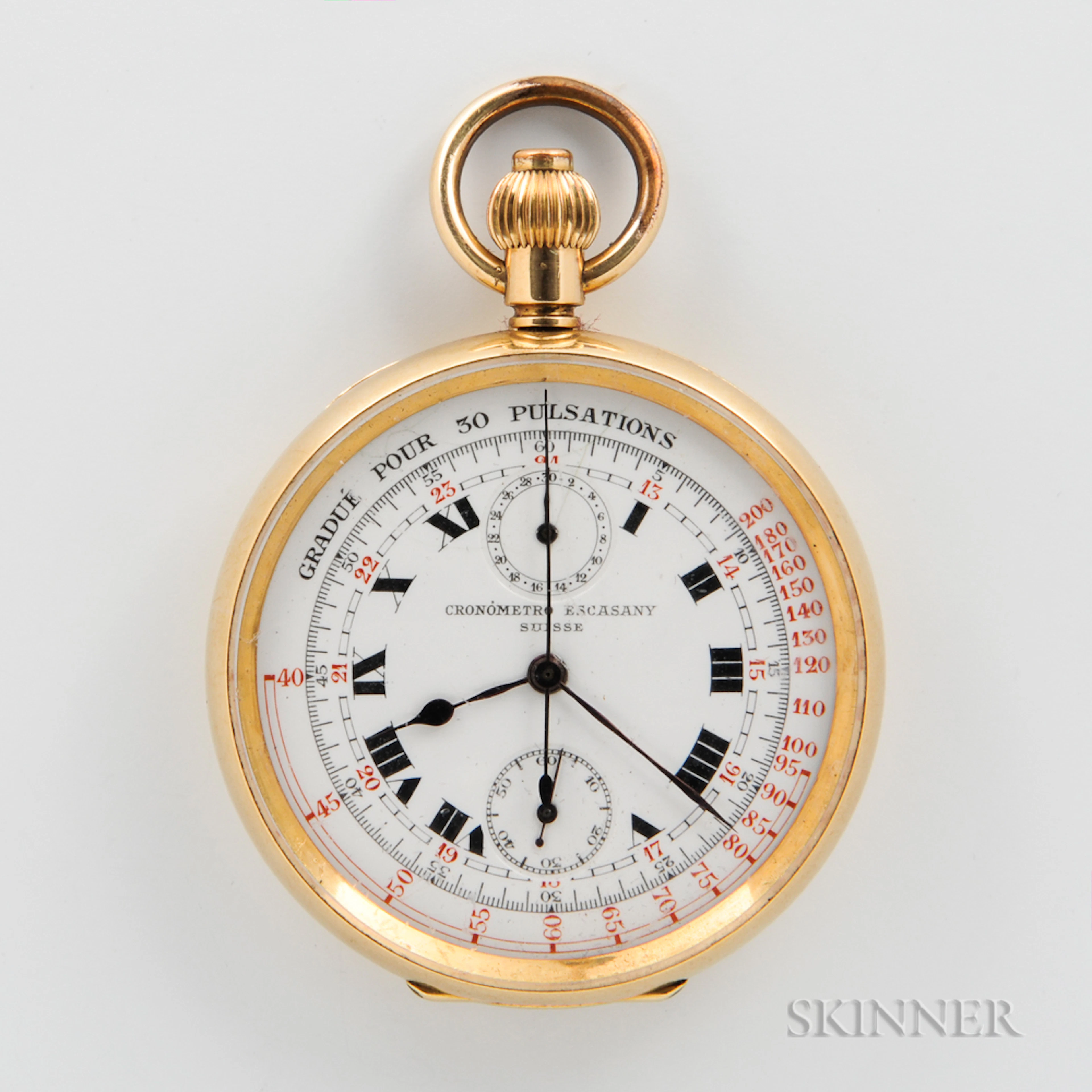 Tavannes Cronometro Escasany 18kt Gold Pulse Timing Watch