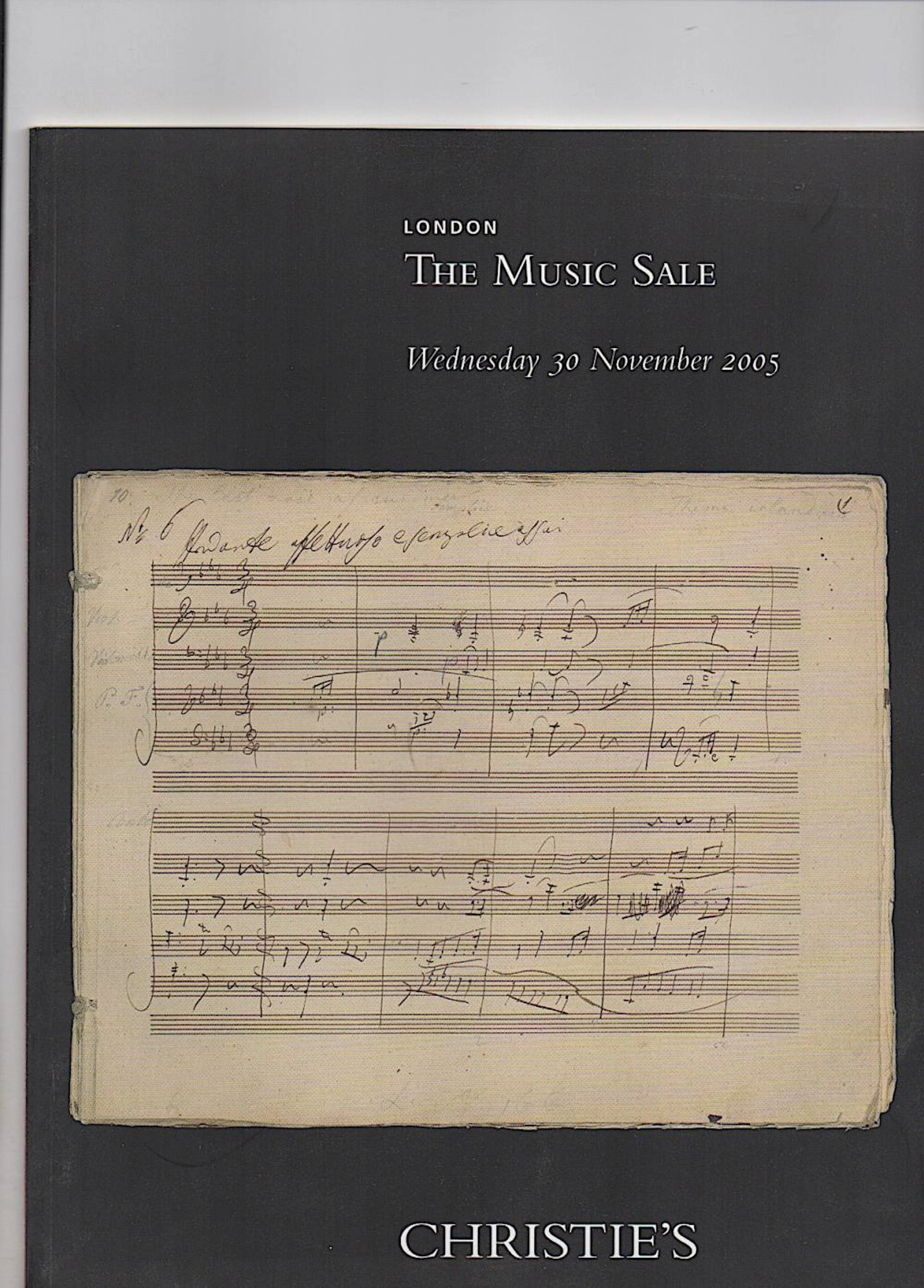 [MUSIC] LONDON, Christie's THE MUSIC SALE, NOV. 30, 2005, AUCTIO