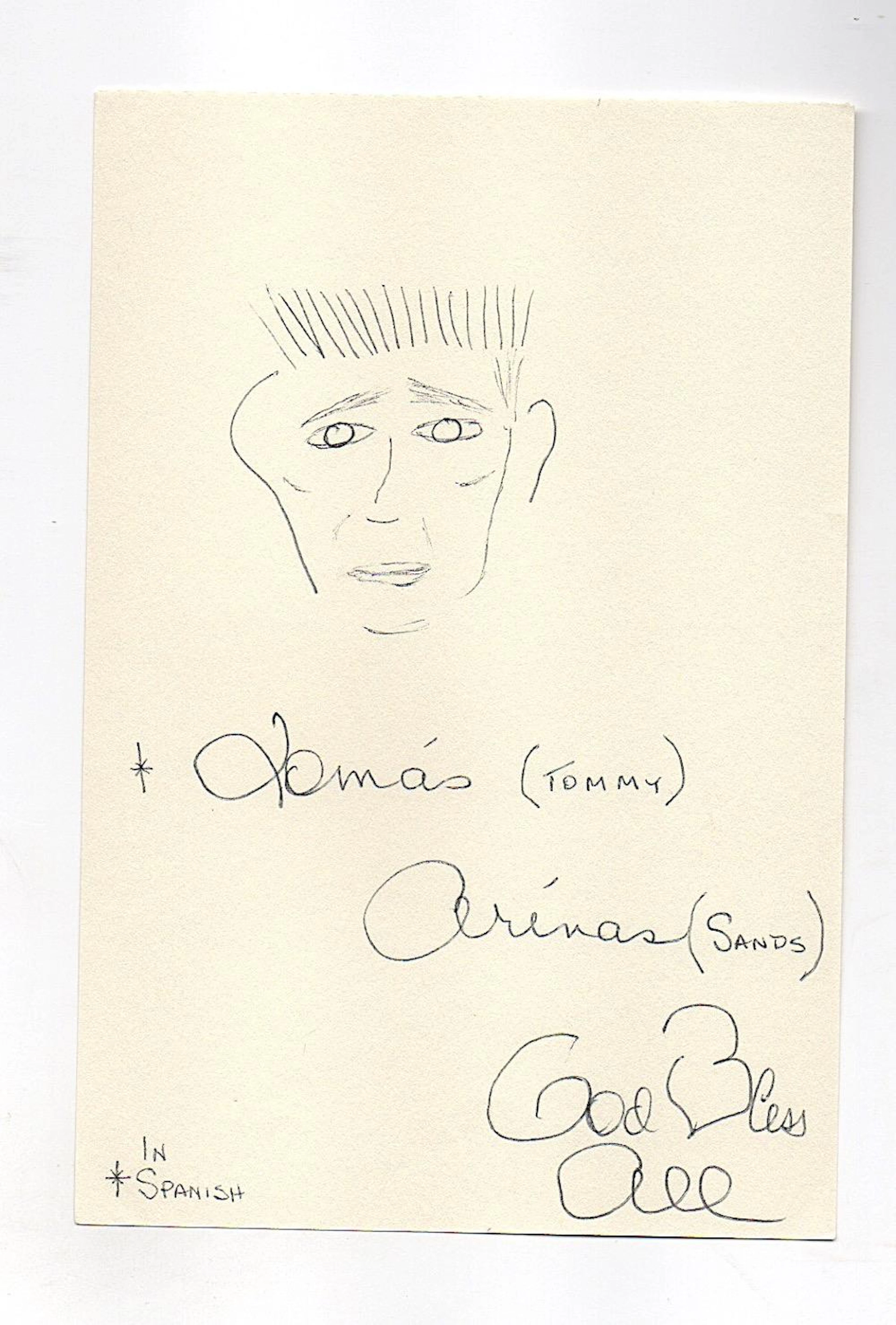 Tommy Sands - Self-Portrait Drawing