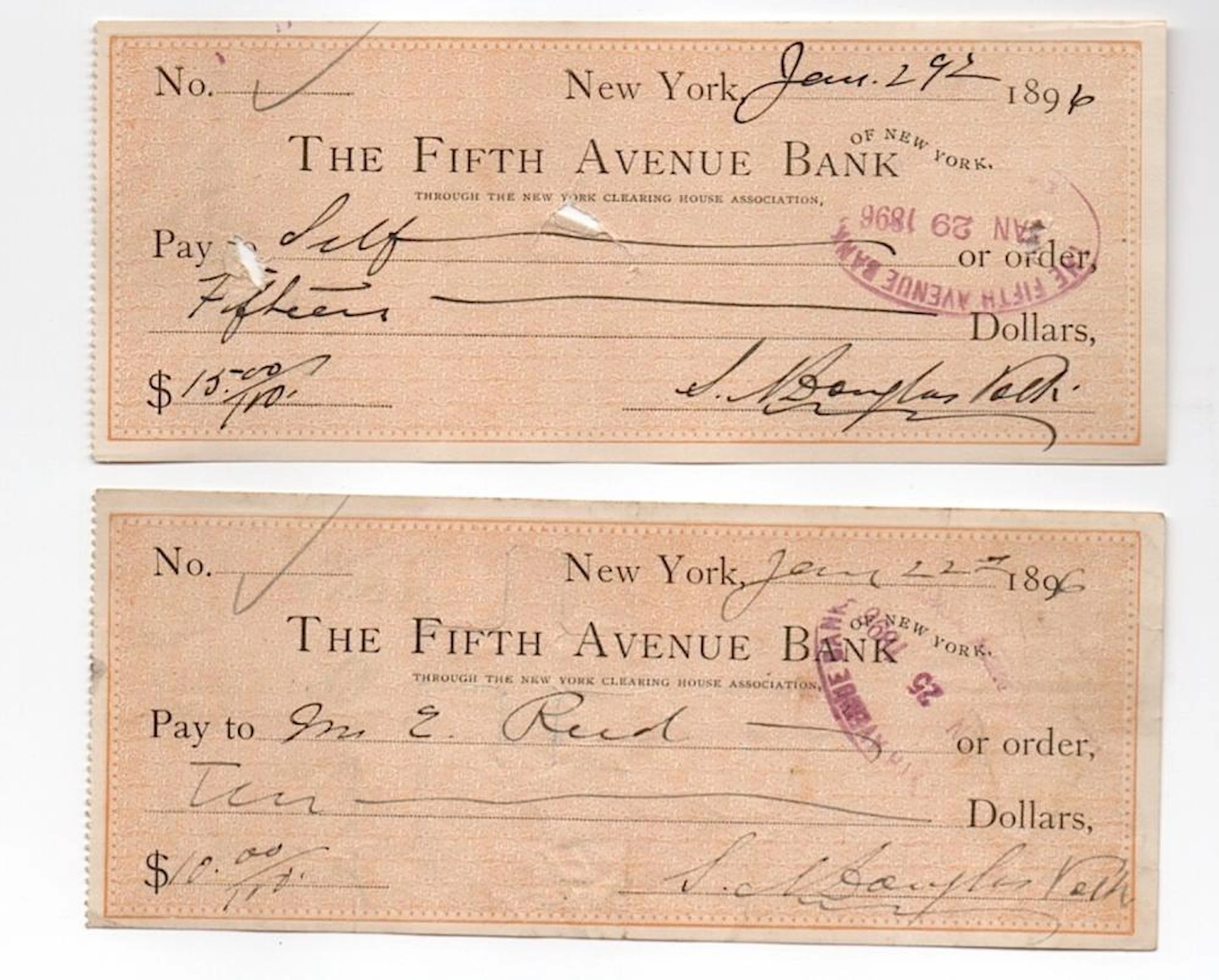 2 Douglas Volk Checks