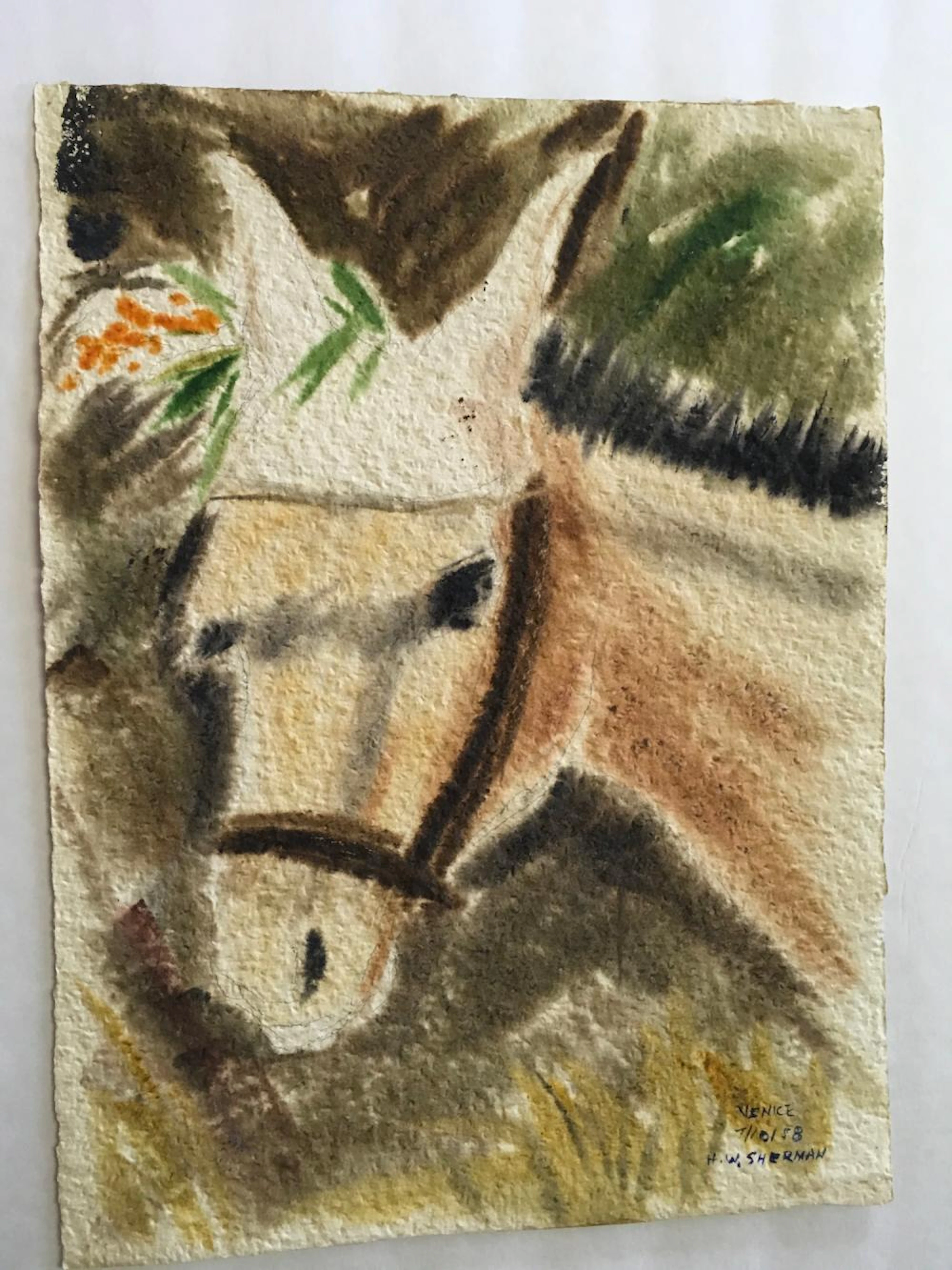 Helen Wilson Sherman (1913-2005) Watercolor 1958