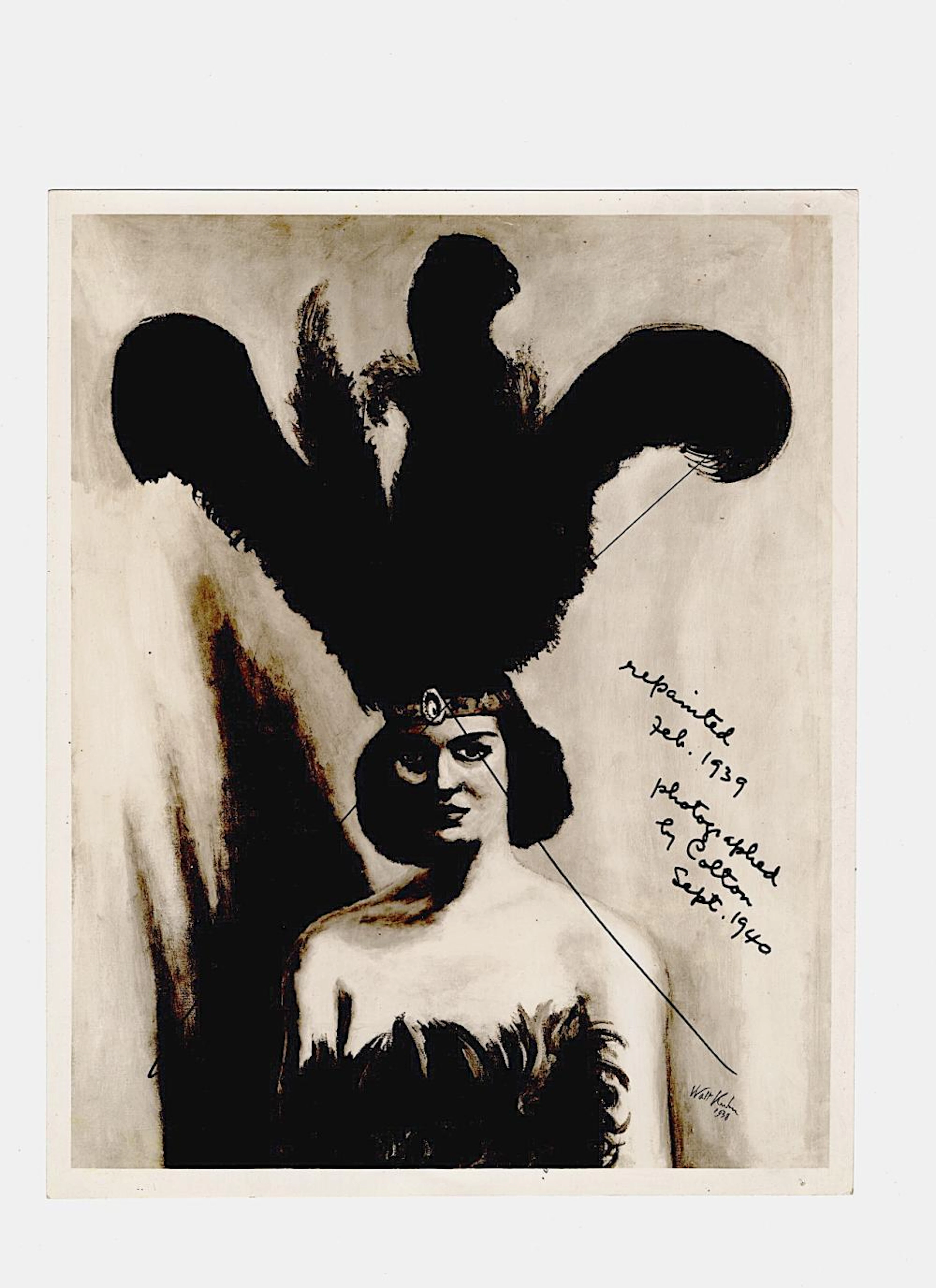 Rare original photograph of Walt Kuhn 1938 painting