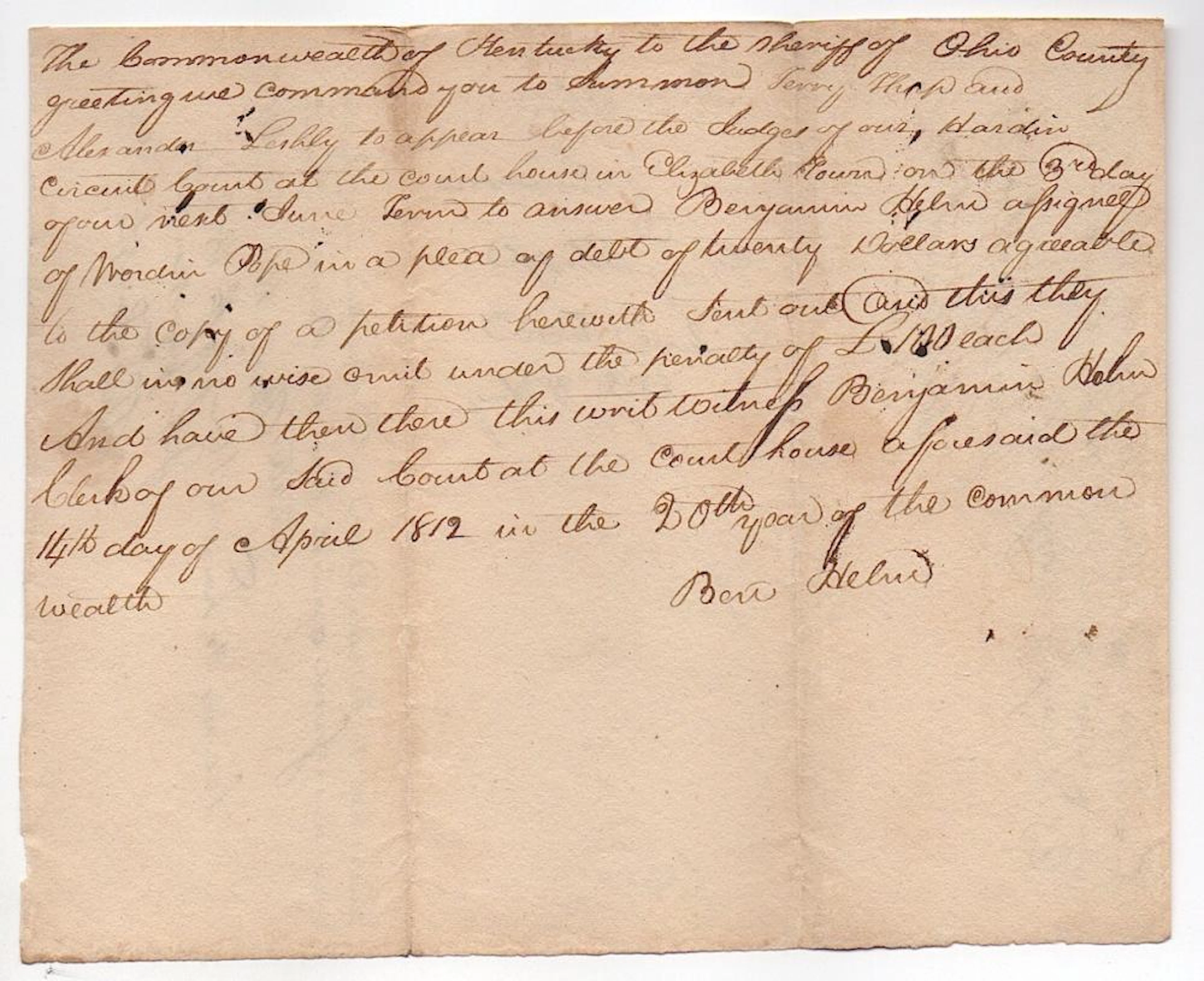 JOHN SMITH (1735-1841) Kentucky Pioneer document