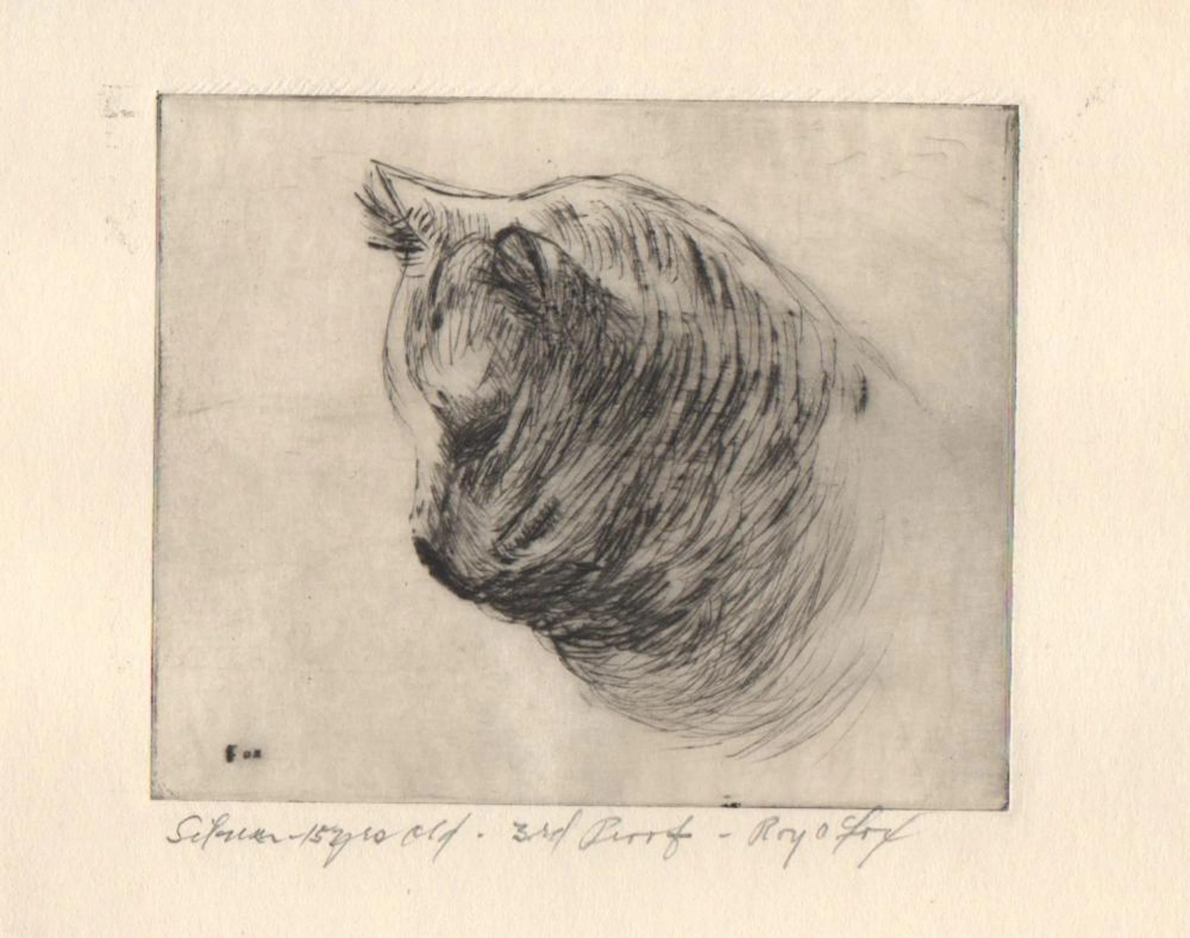 ROY C. FOX (1908-1993) Cat Etching