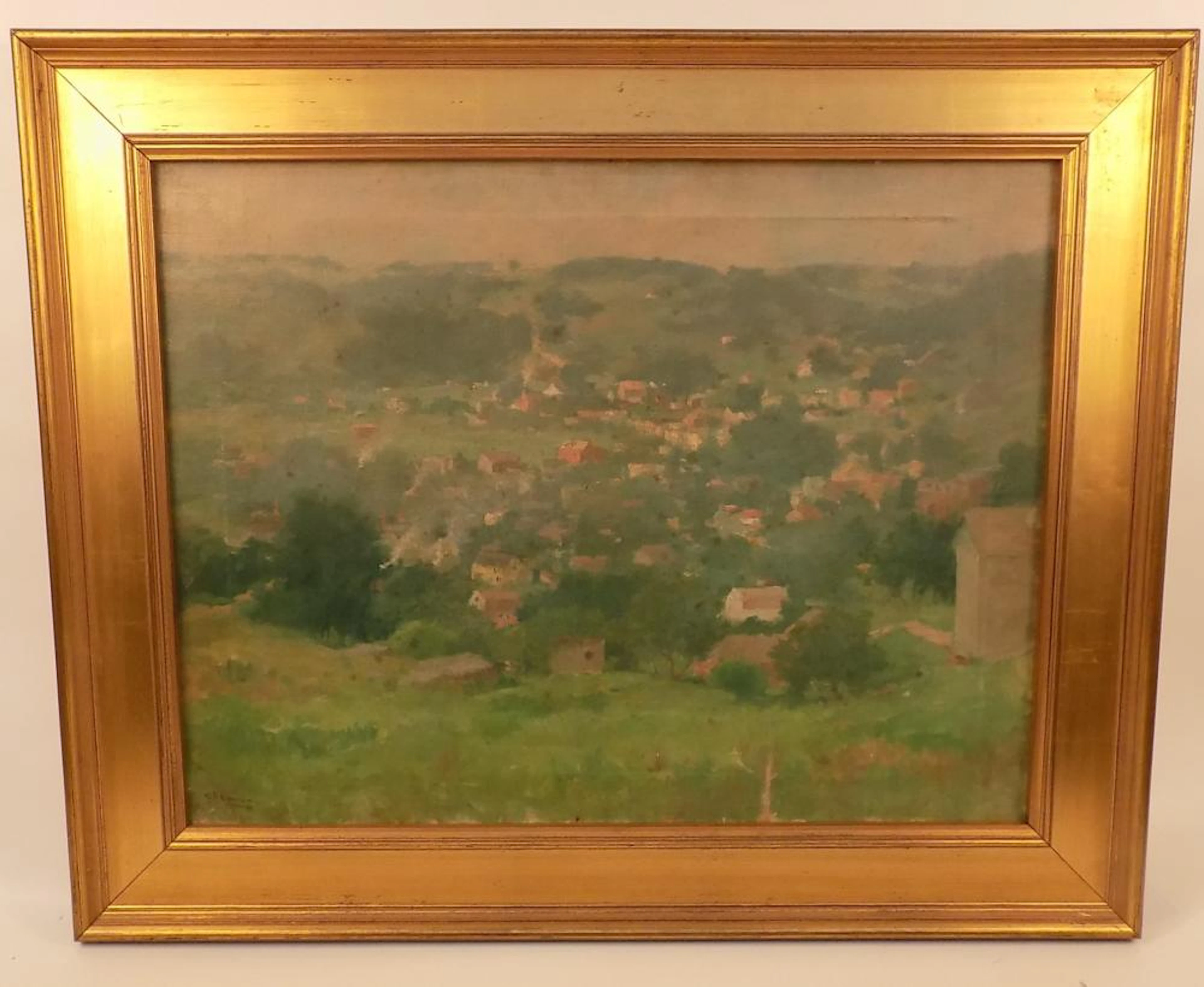 CB COMAN PAINTING VILLAGE SCENE