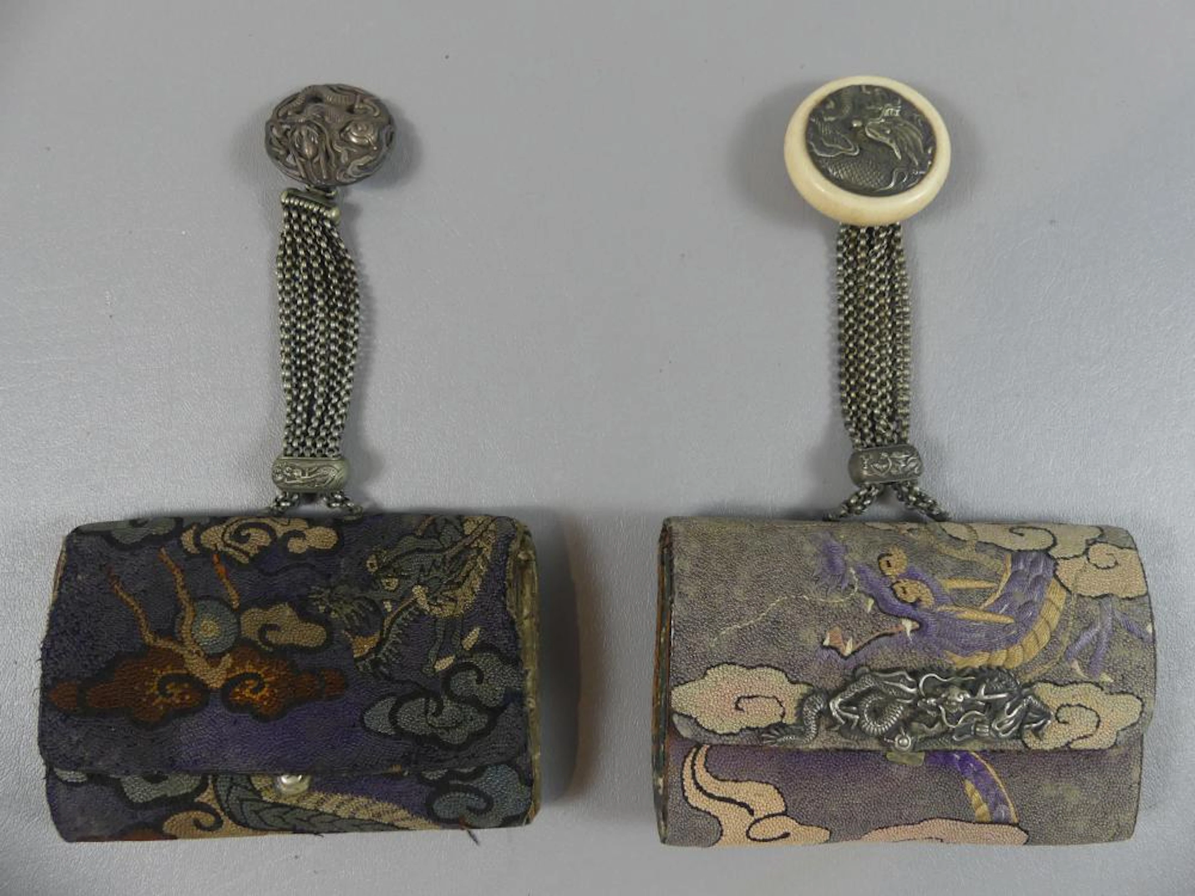 2 ANTIQUE JAPANESE TOBACCO POUCHES