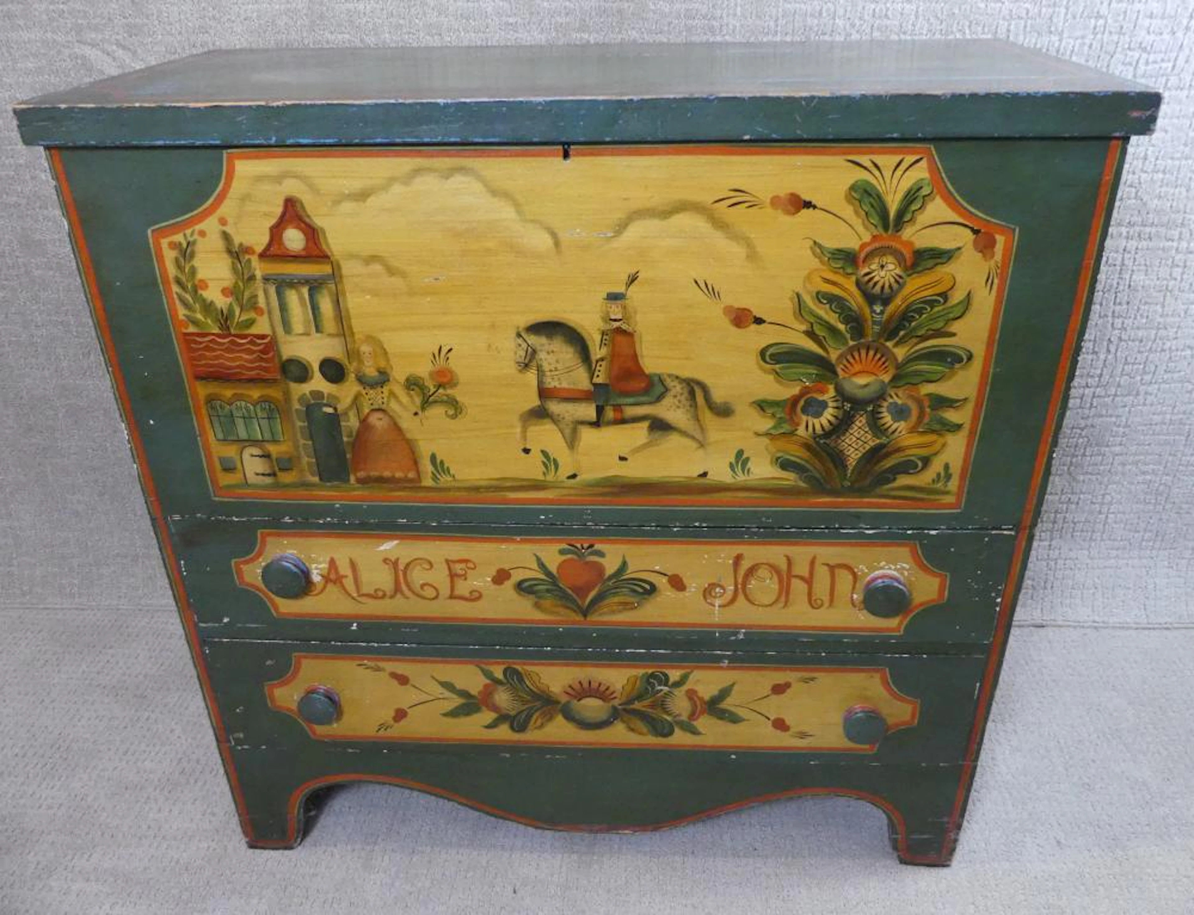 RALPH CAHOON PAINTED BLANKET CHEST