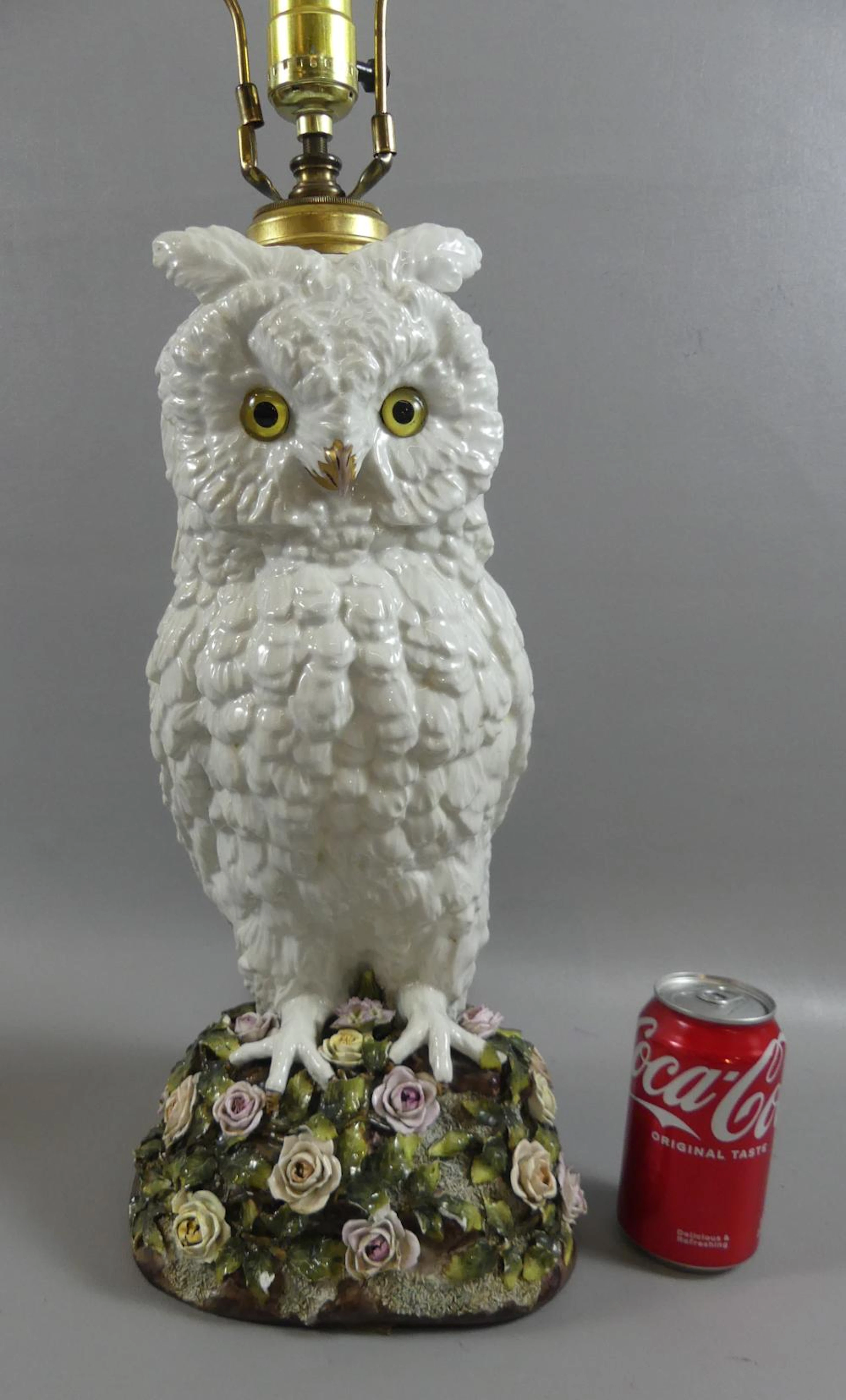 RARE DRESDEN OWL LAMP