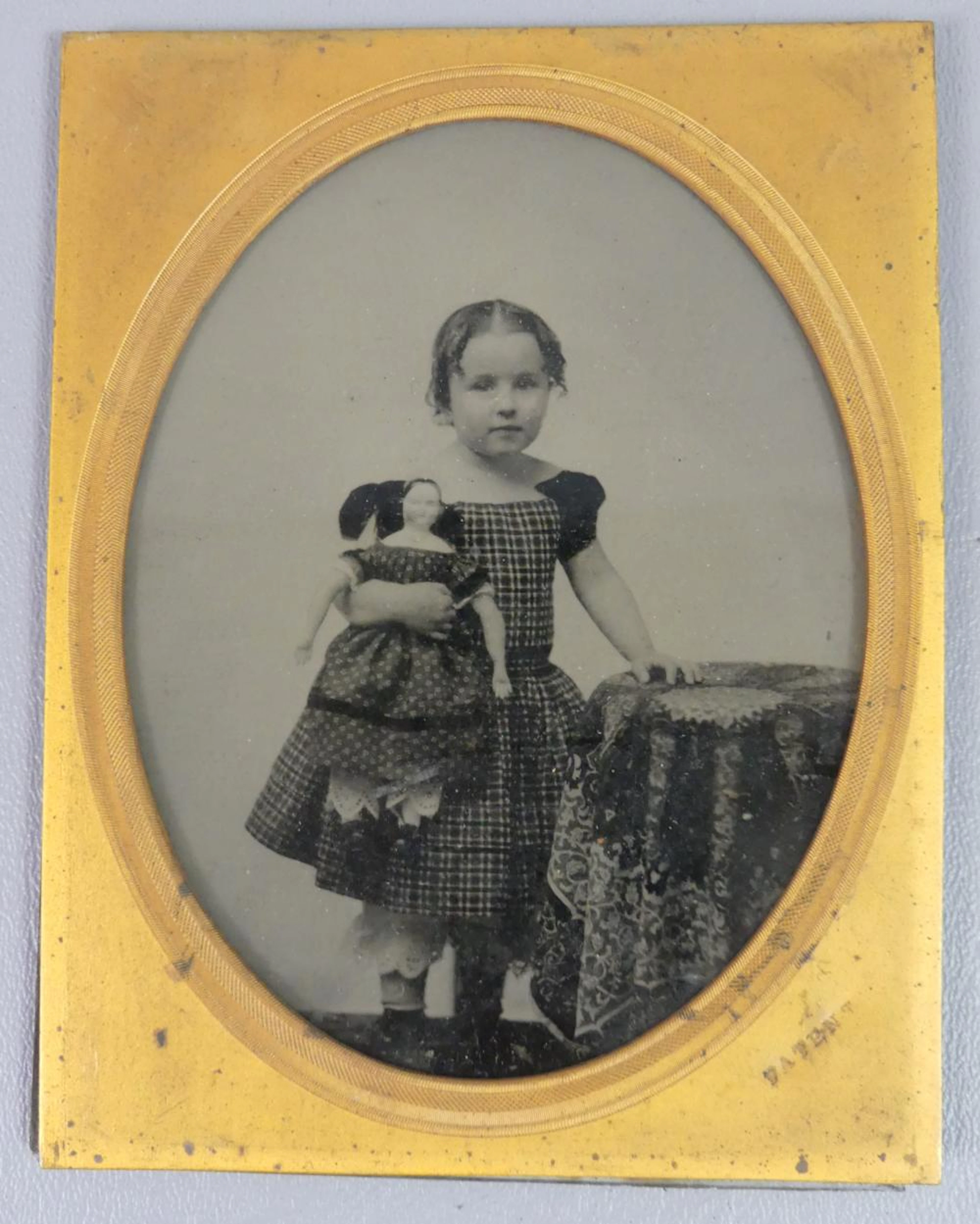 HALF PLATE AMBROTYPE - GIRL & DOLL