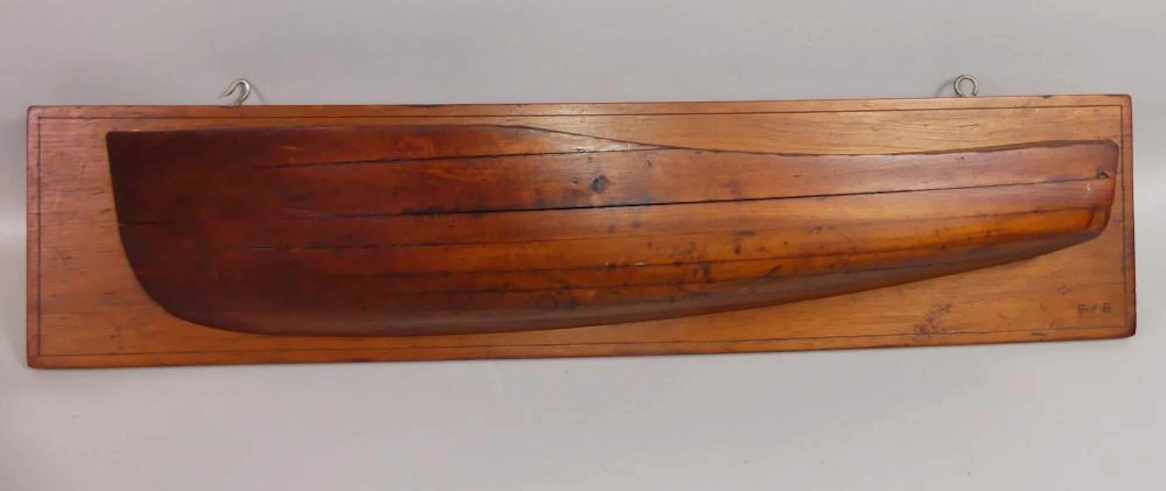 ANTIQUE HALF HULL MODEL SIGNED GFH