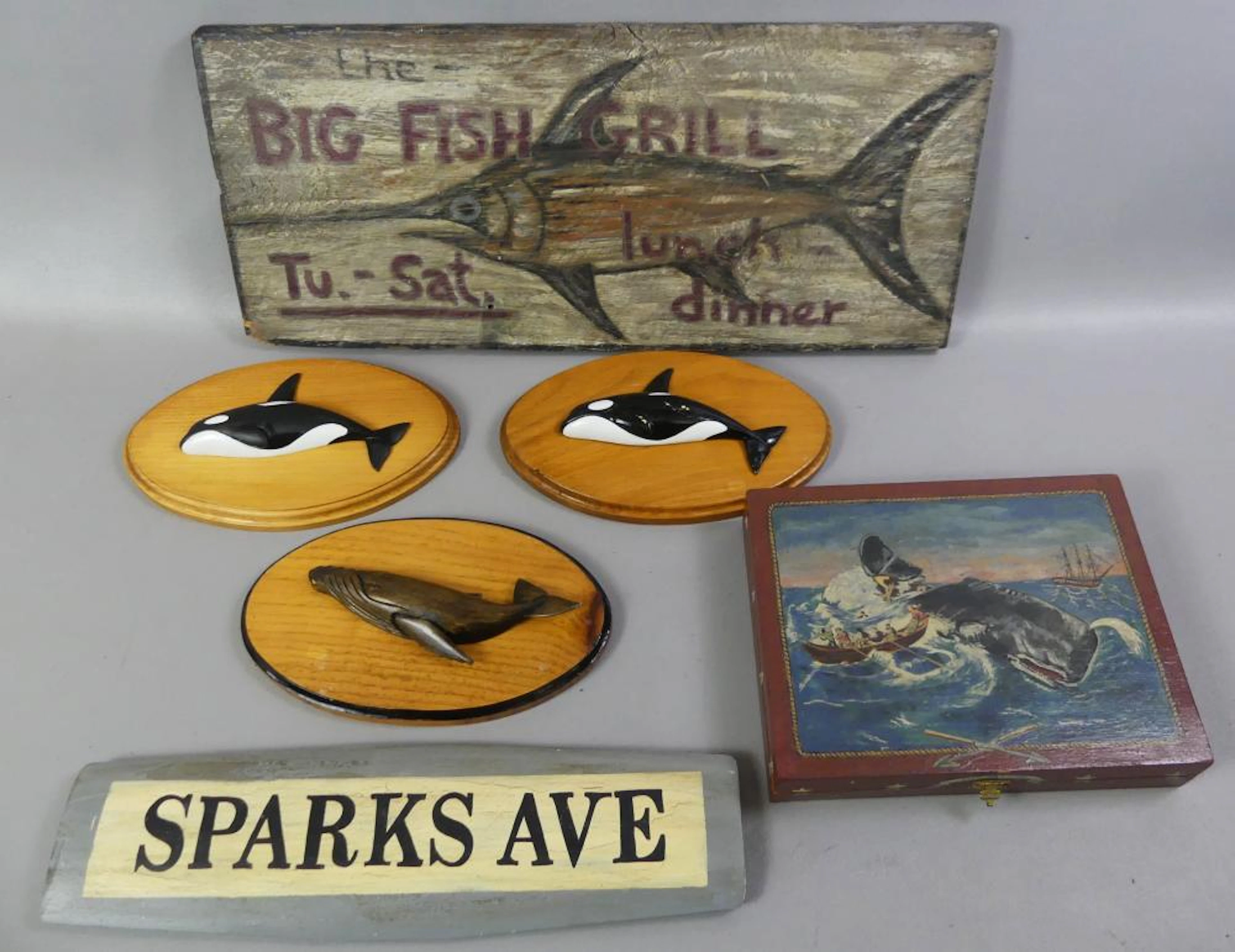 ANTUCKET BOXES; MCCARTHY WHALES; ETC.