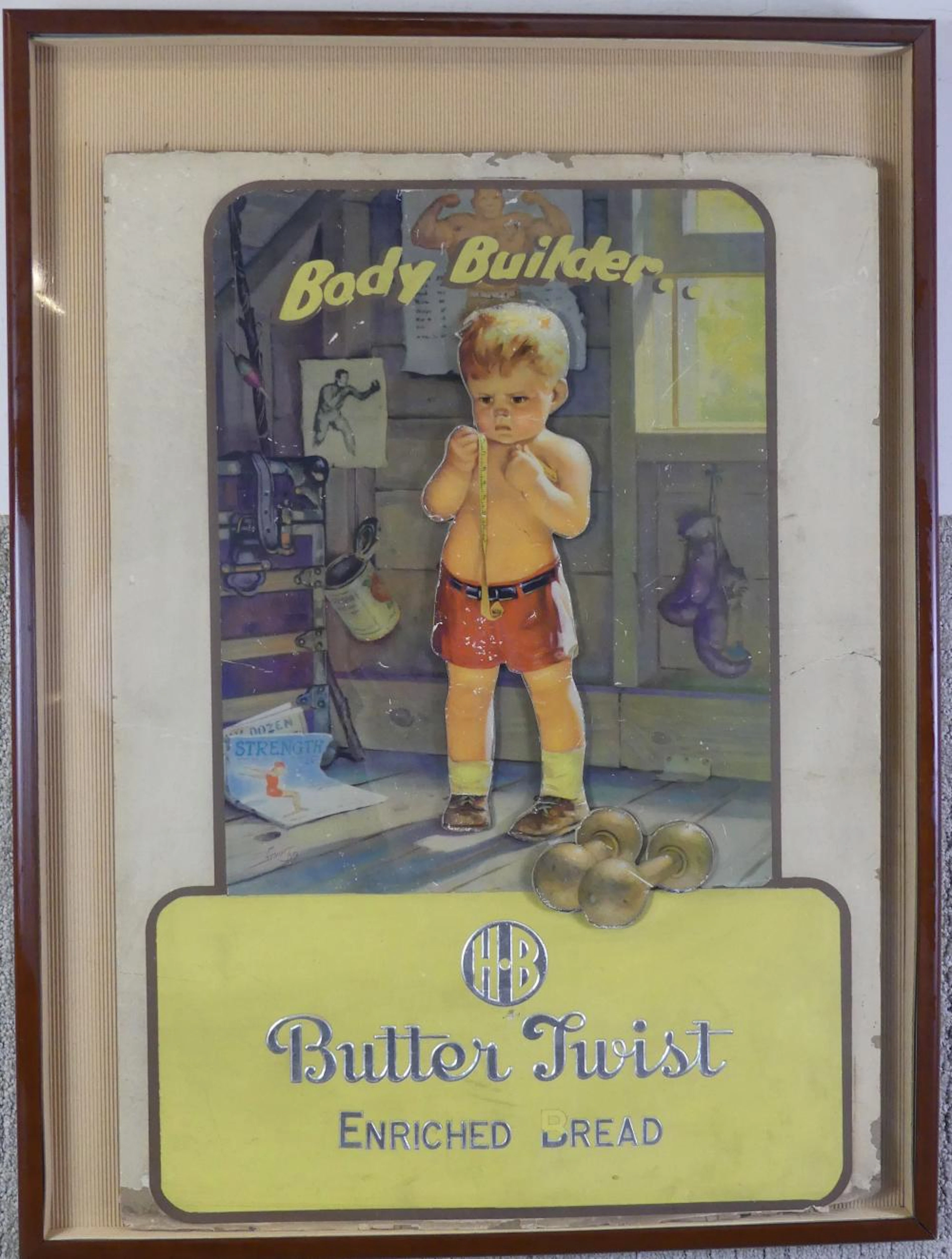 ANTIQUE BUTTER TWIST BREAD AD SIG