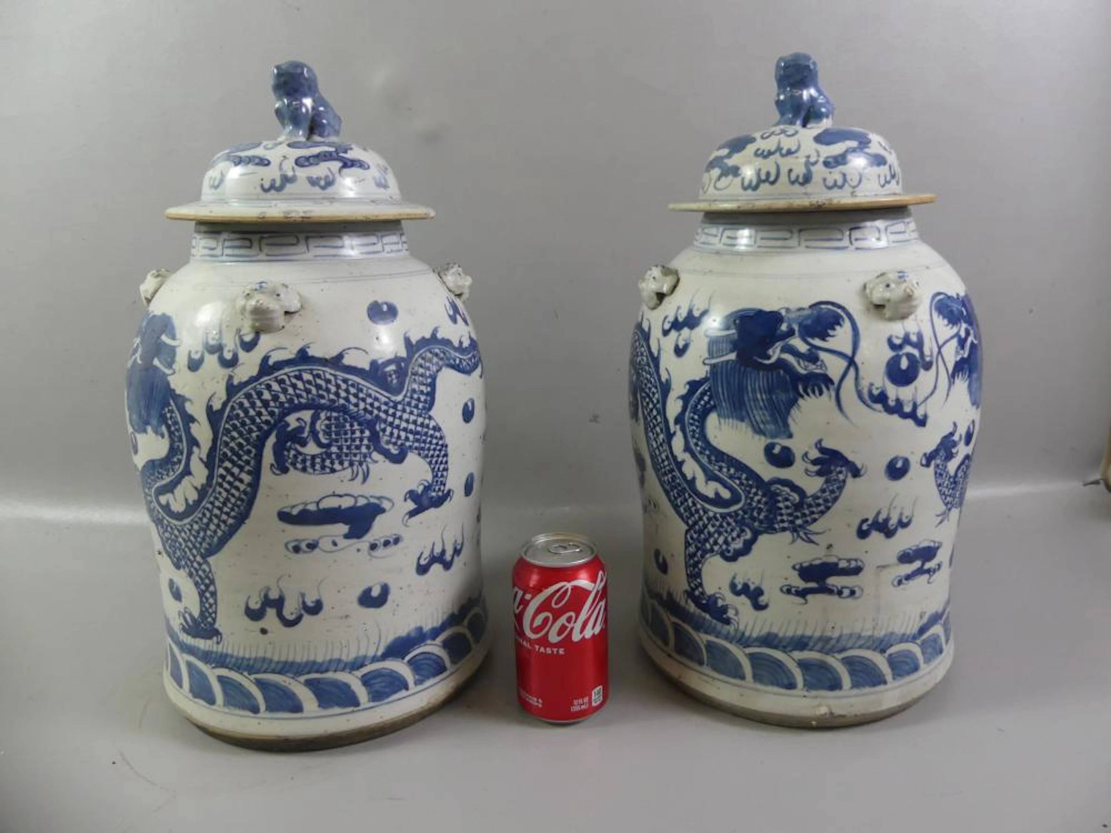 PR. CHINESE CERAMIC URNS - DRAGONS