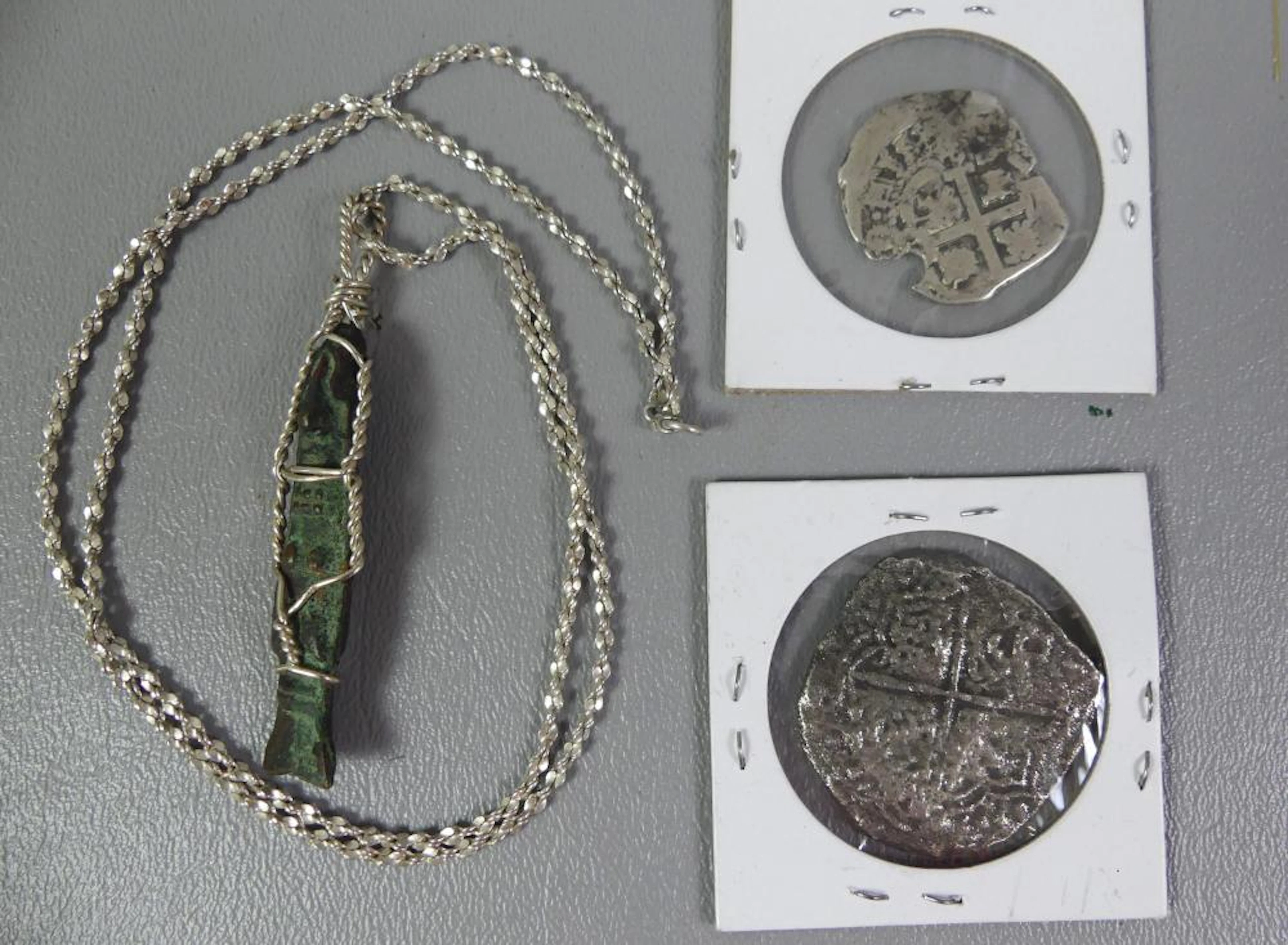 2 SPANISH REALE COINS & INCA EFFIGY
