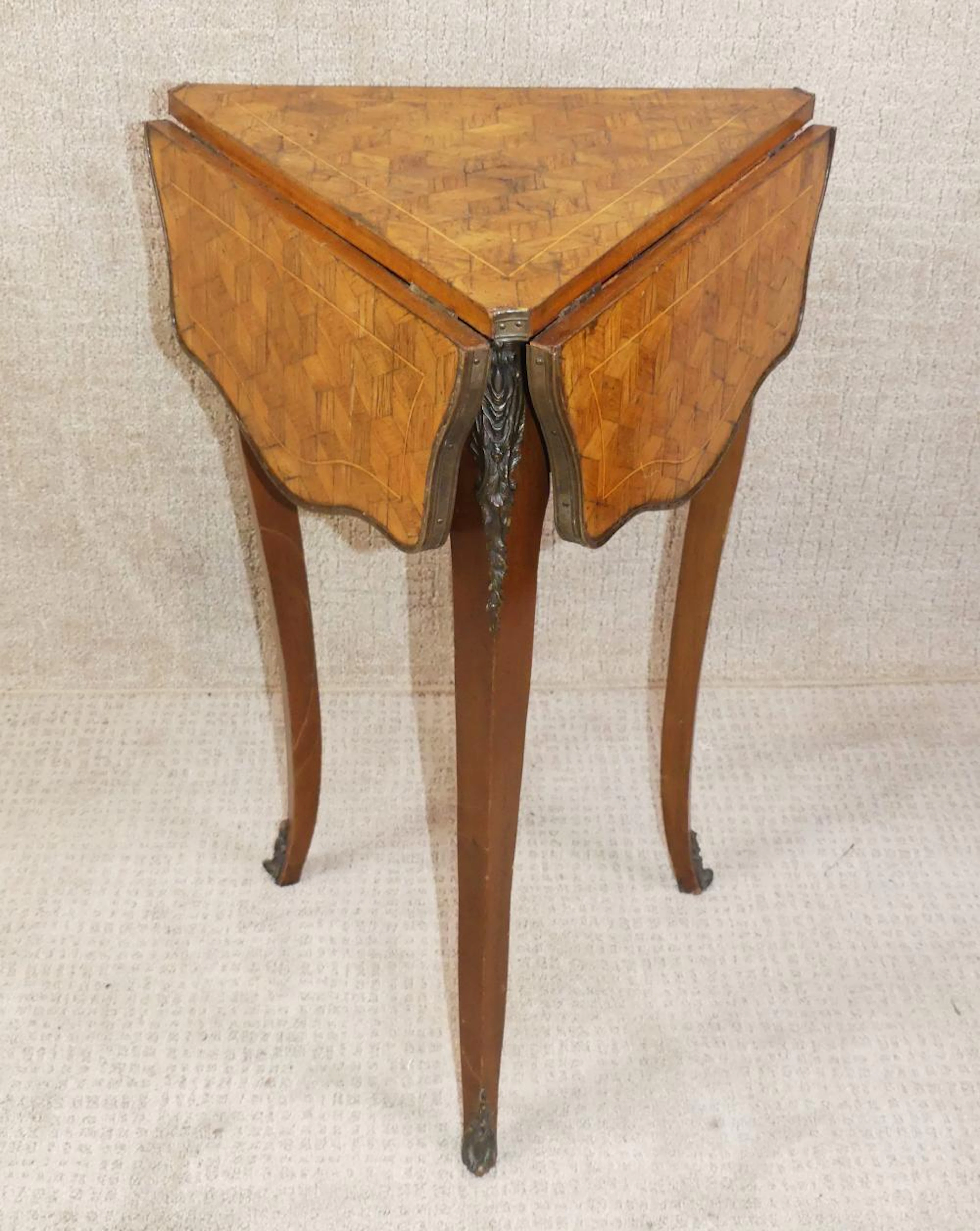 FRENCH PARQUETRY DROP LEAF TABLE