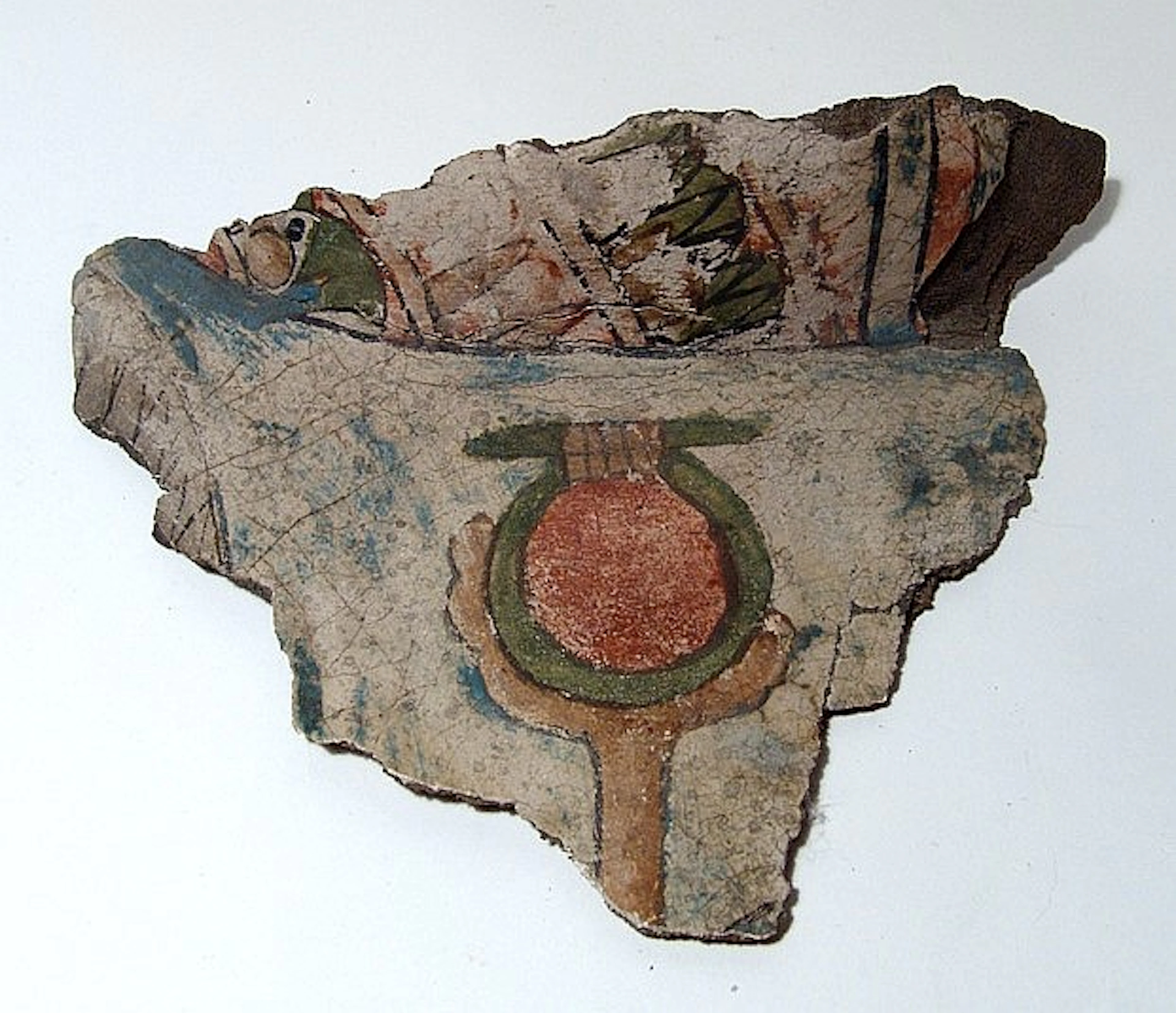Egyptian painted cartonnage fragment
