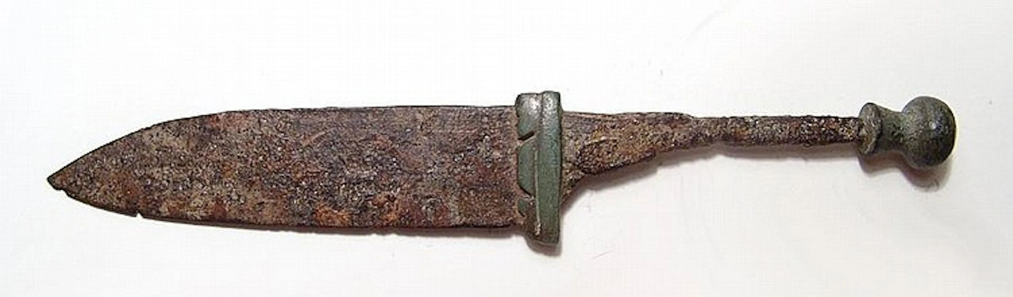A Roman iron and bronze knife